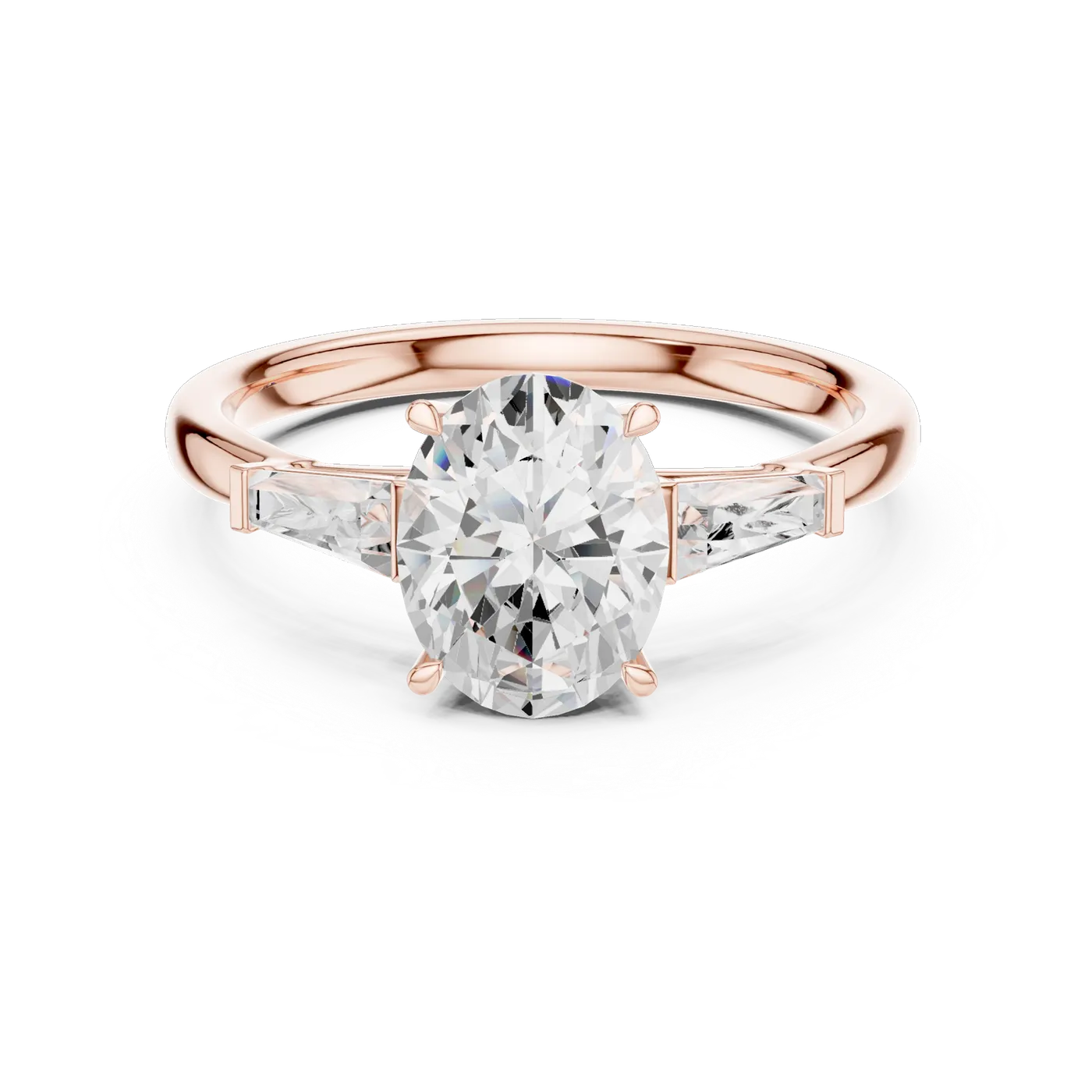 Bague de fiançailles Magnolia 1,43 ct en or rose 18 carats, diamant ovale, vue 4