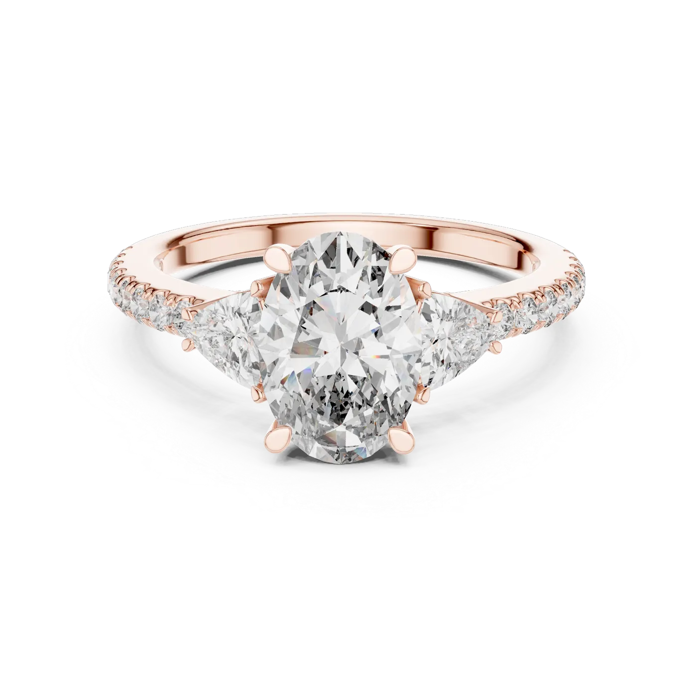 Bague de fiançailles Magnolia 1,60 ct en or rose 18 carats, diamant ovale, vue 4