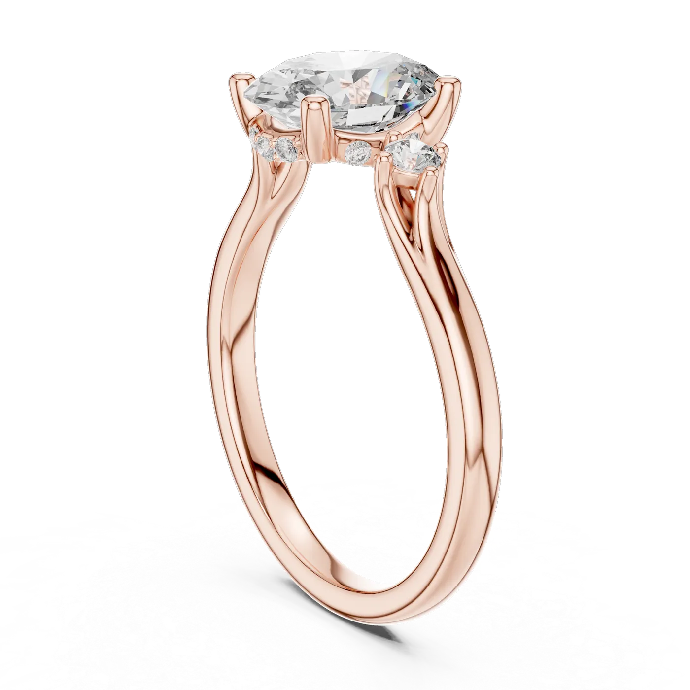 Bague de fiançailles Magnolia 1,76 ct n°3 en or rose 18 carats, diamant ovale, vue 1