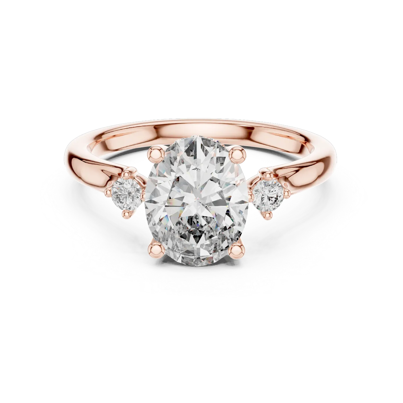 Bague de fiançailles Magnolia 1,76 ct n°3 en or rose 18 carats, diamant ovale, vue 4