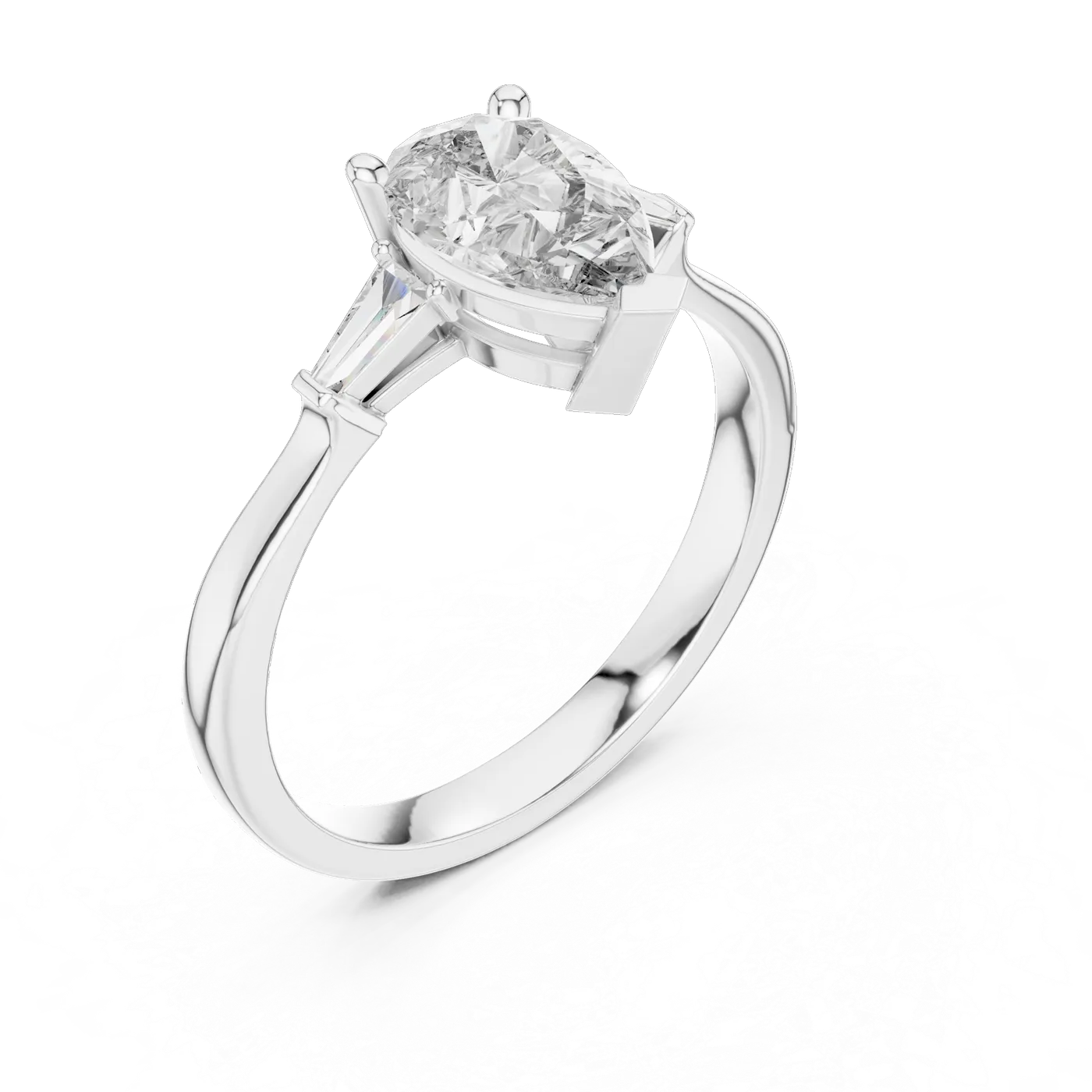 Bague de fiançailles Dahlia 0,92 ct en or blanc 18 carats, diamant poire, vue 2