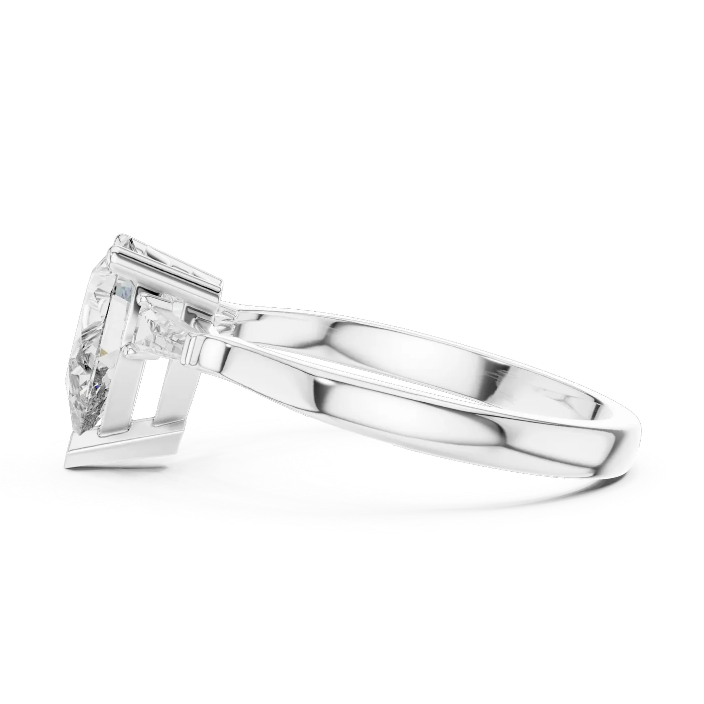 Bague de fiançailles Dahlia 0,92 ct en or blanc 18 carats, diamant poire, vue 3