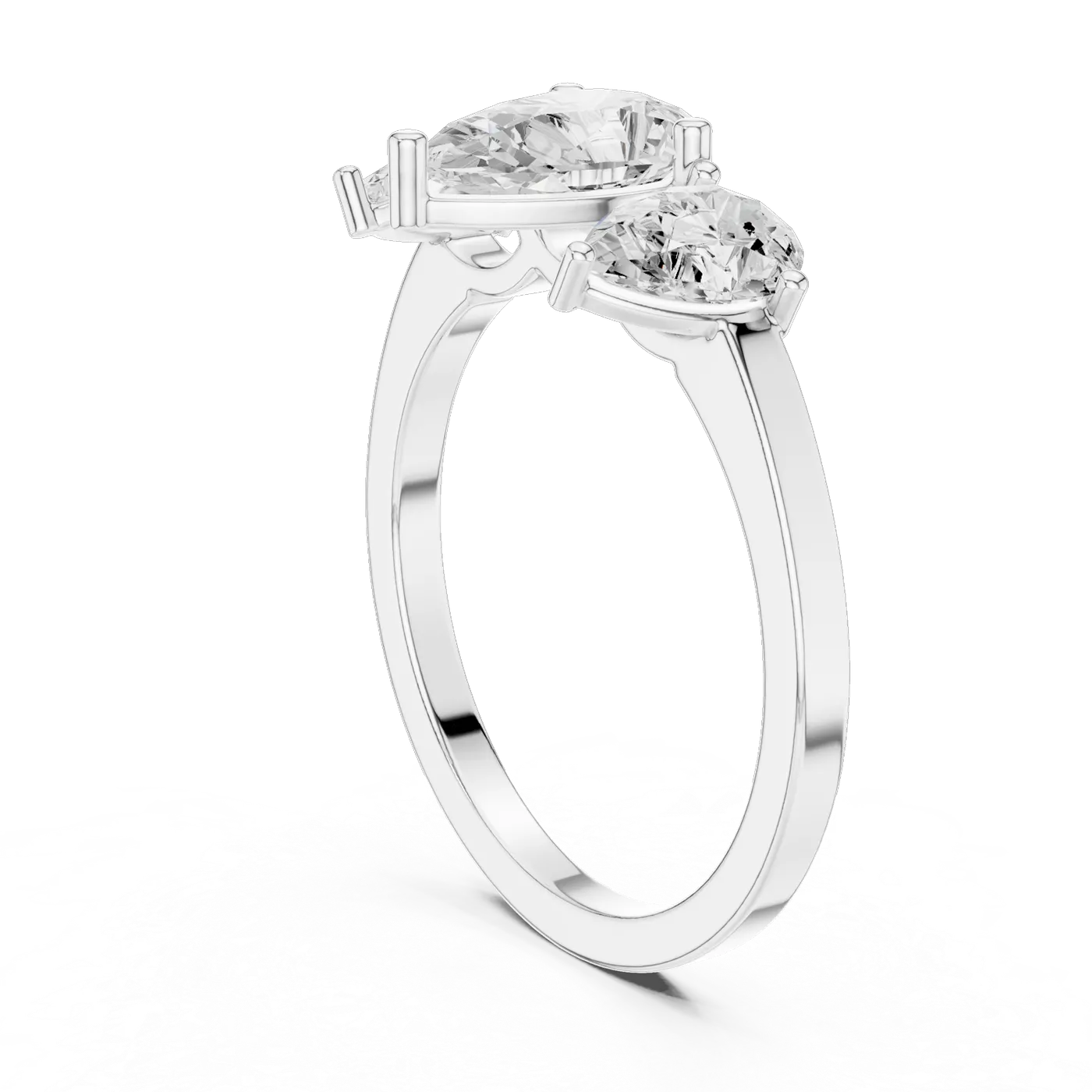 Bague de fiançailles Dahlia 0,99 ct n°2 en or blanc 18 carats, diamant poire, vue 1