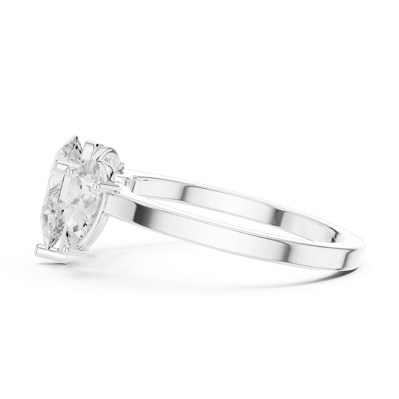 Bague de fiançailles Dahlia 0,99 ct n°2 en or blanc 18 carats, diamant poire, vue 3