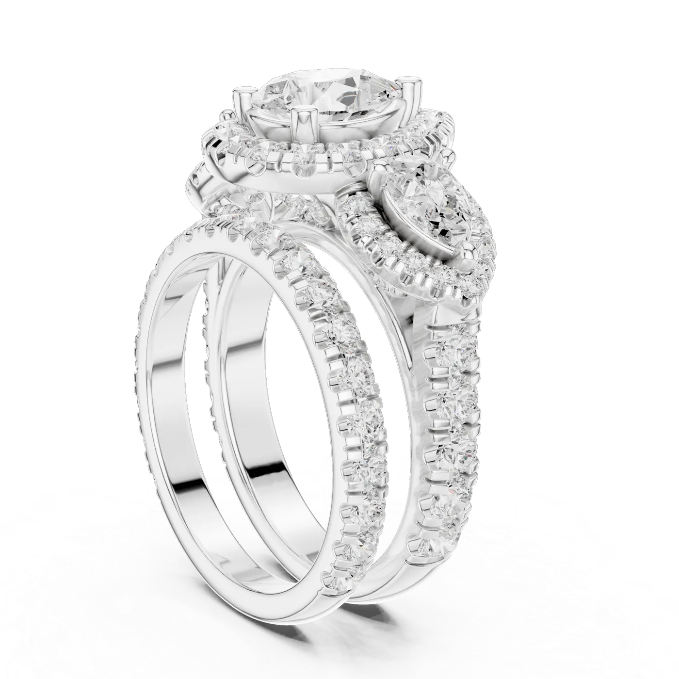 Bague de fiançailles Dahlia 1,28 ct n°3 en or blanc 18 carats, diamant poire, vue 1