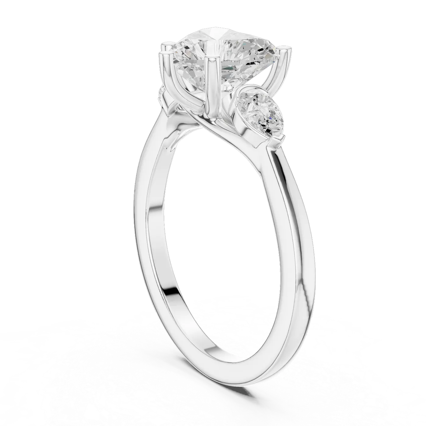 Bague de fiançailles Dahlia 2,05 ct en or blanc 18 carats, diamant poire, vue 1
