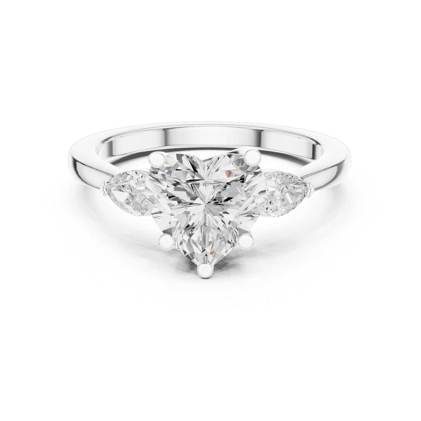 Bague de fiançailles Dahlia 2,05 ct en or blanc 18 carats, diamant poire, vue 4