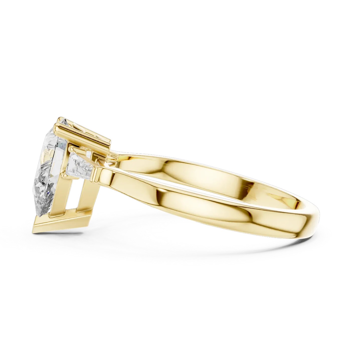 Bague de fiançailles Dahlia 0,92 ct en or jaune 18 carats, diamant poire, vue 3