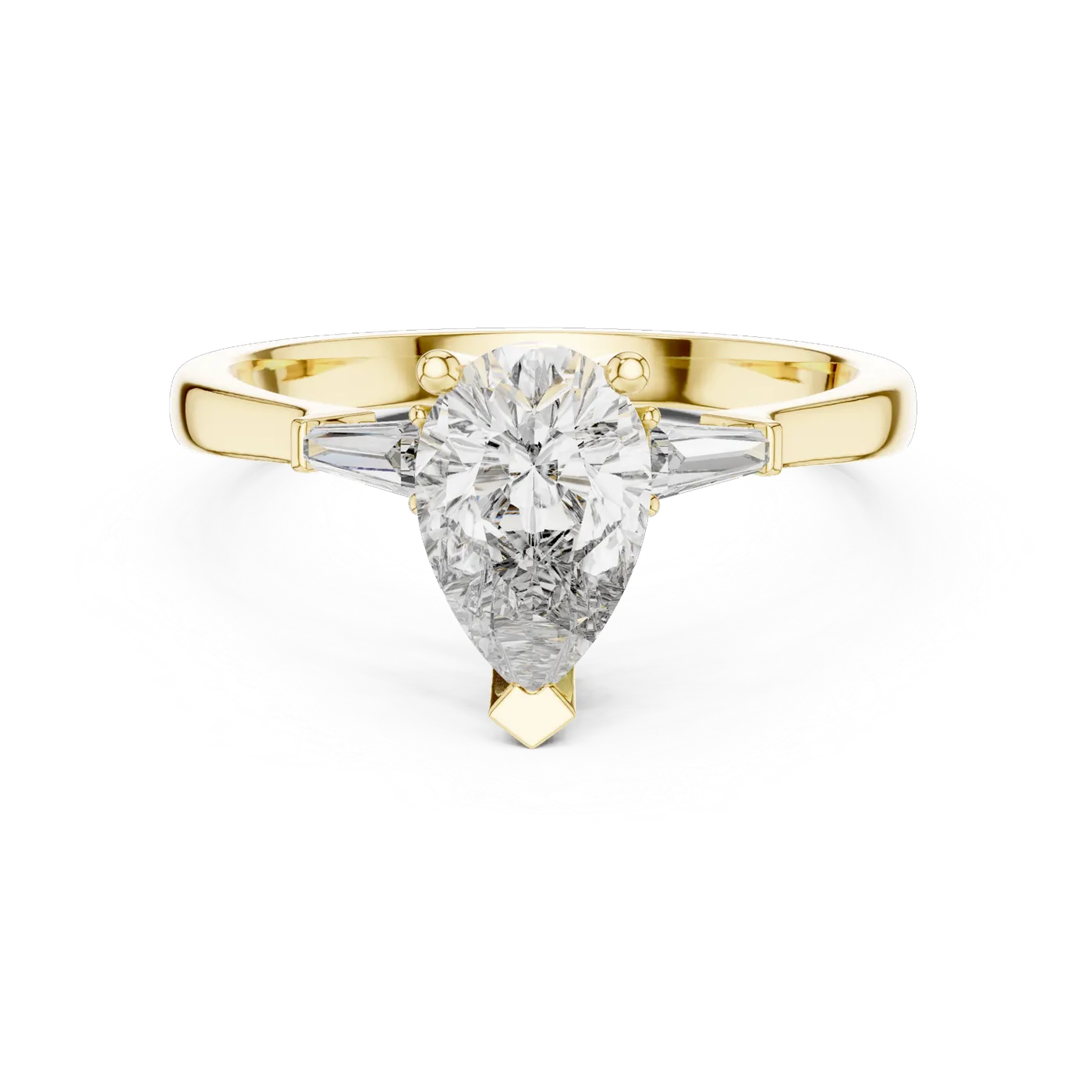 Bague de fiançailles Dahlia 0,92 ct en or jaune 18 carats, diamant poire, vue 4
