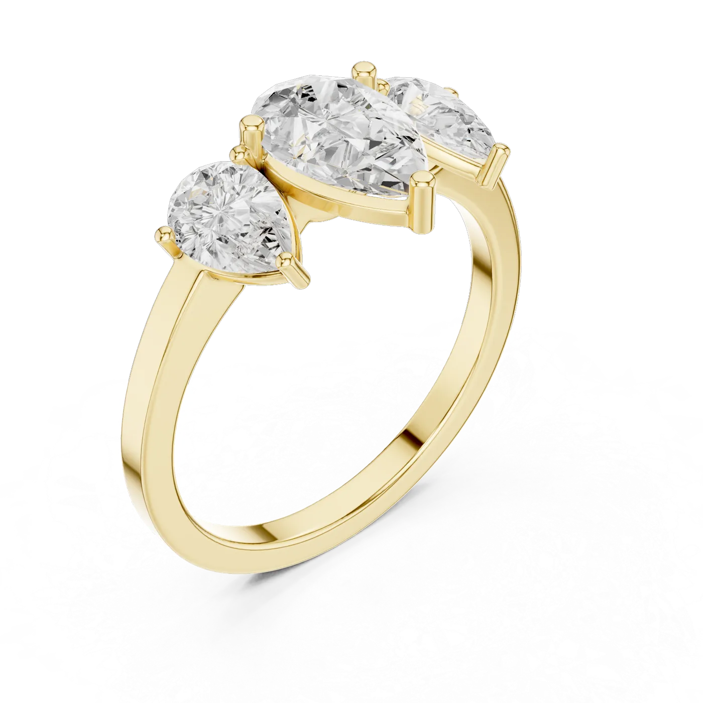 Bague de fiançailles Dahlia 0,99 ct n°2 en or jaune 18 carats, diamant poire, vue 2