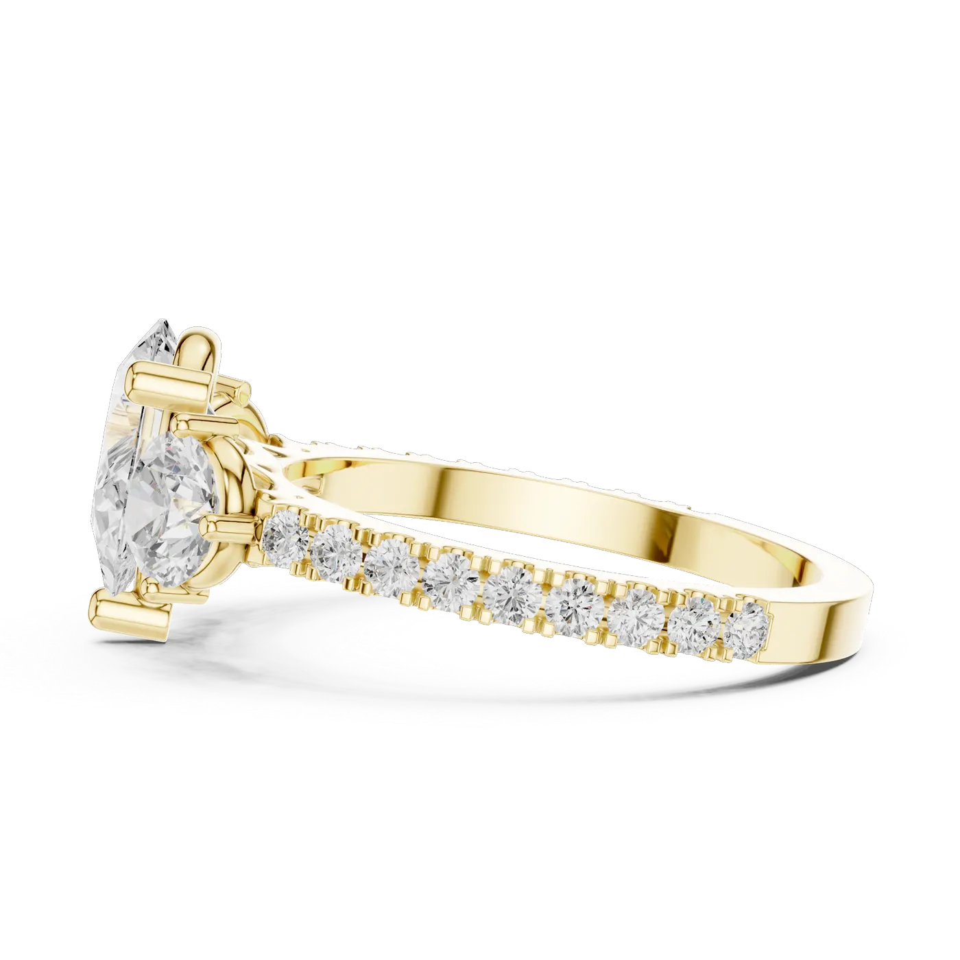Bague de fiançailles Dahlia 0,99 ct n°3 en or jaune 18 carats, diamant poire, vue 3