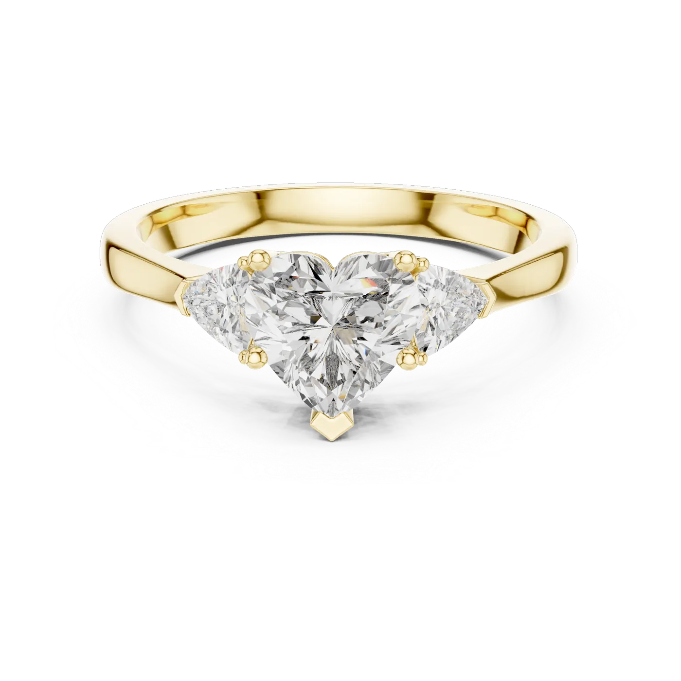 Bague de fiançailles Dahlia 1,10 ct en or jaune 18 carats, diamant poire, vue 4