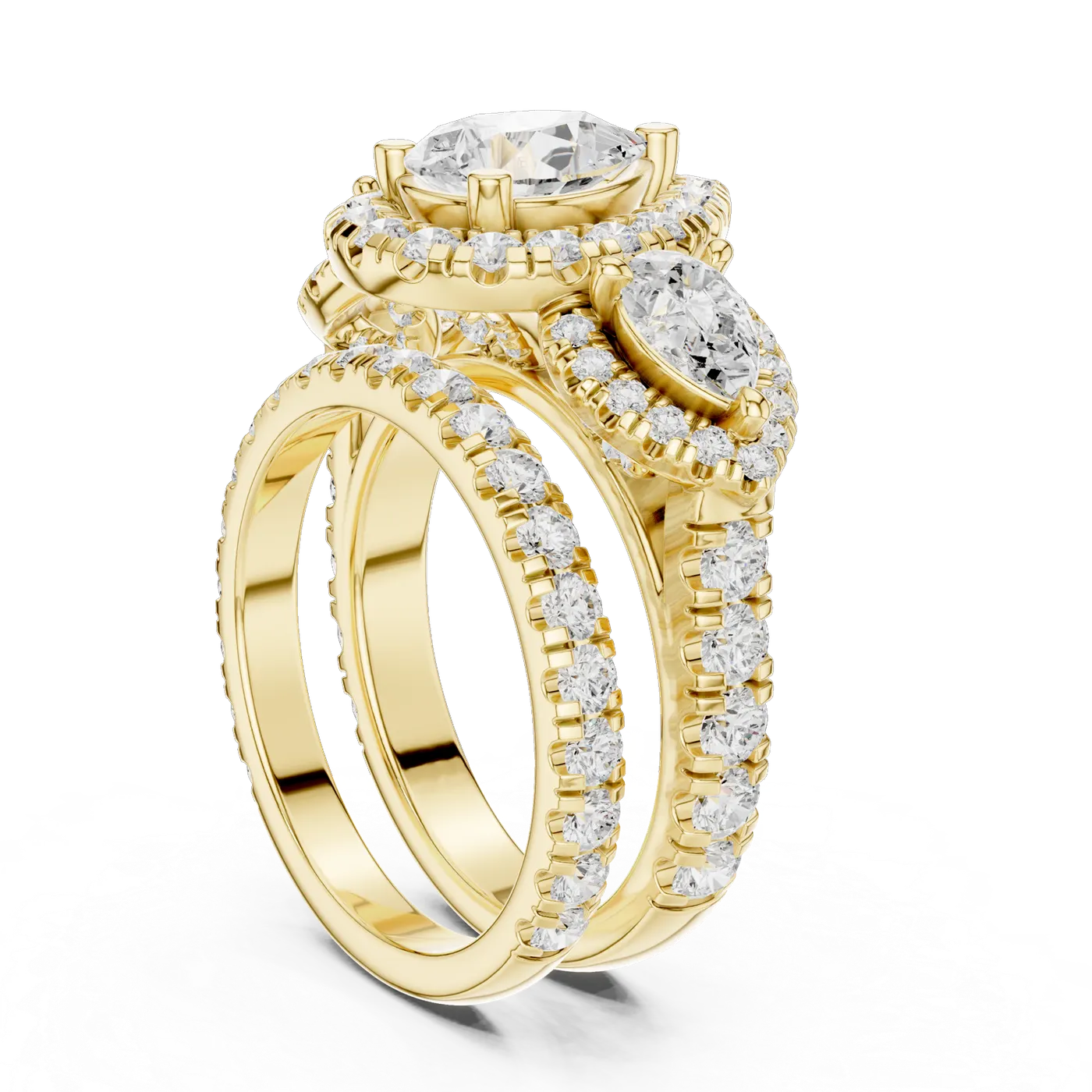 Bague de fiançailles Dahlia 1,28 ct n°3 en or jaune 18 carats, diamant poire, vue 1
