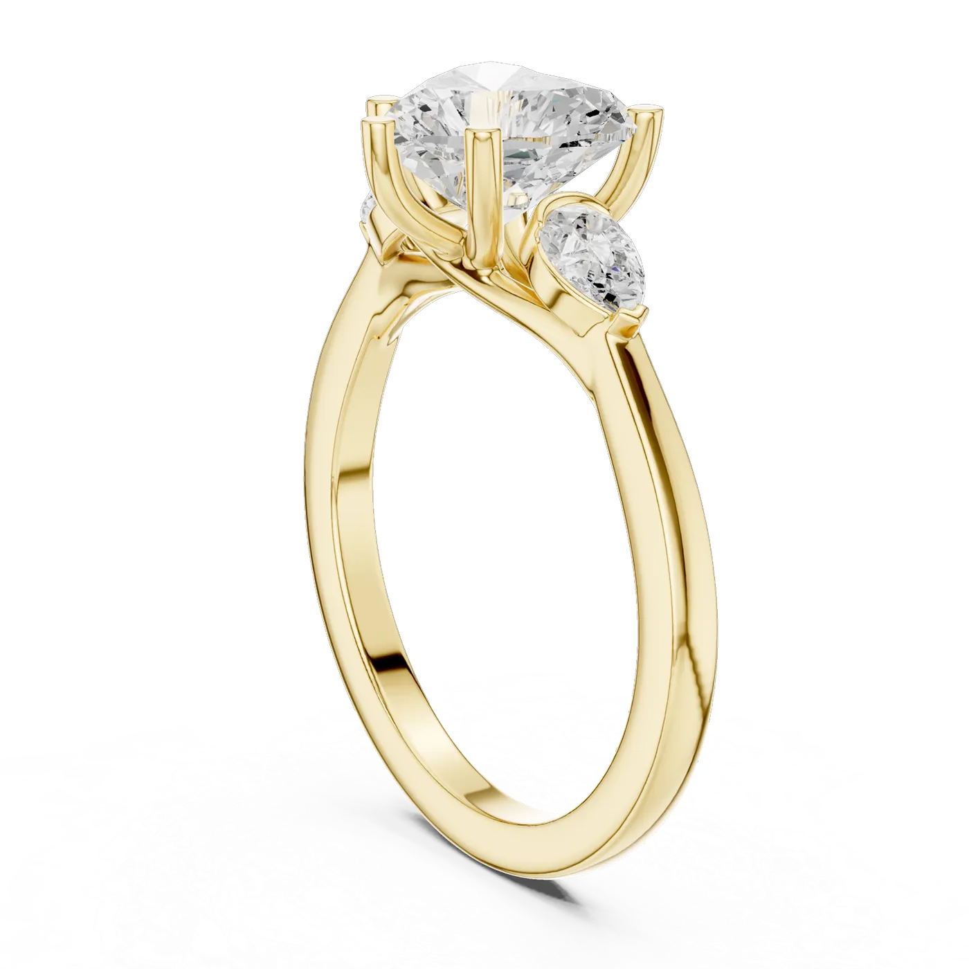 Bague de fiançailles Dahlia 2,05 ct en or jaune 18 carats, diamant poire, vue 1