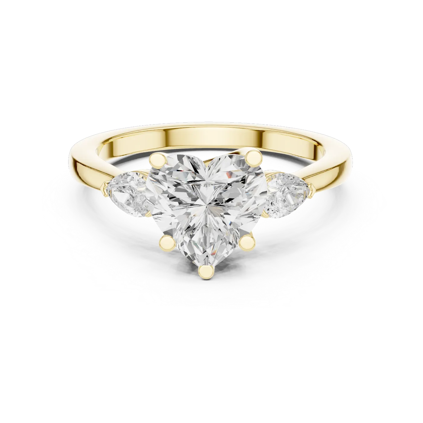 Bague de fiançailles Dahlia 2,05 ct en or jaune 18 carats, diamant poire, vue 4