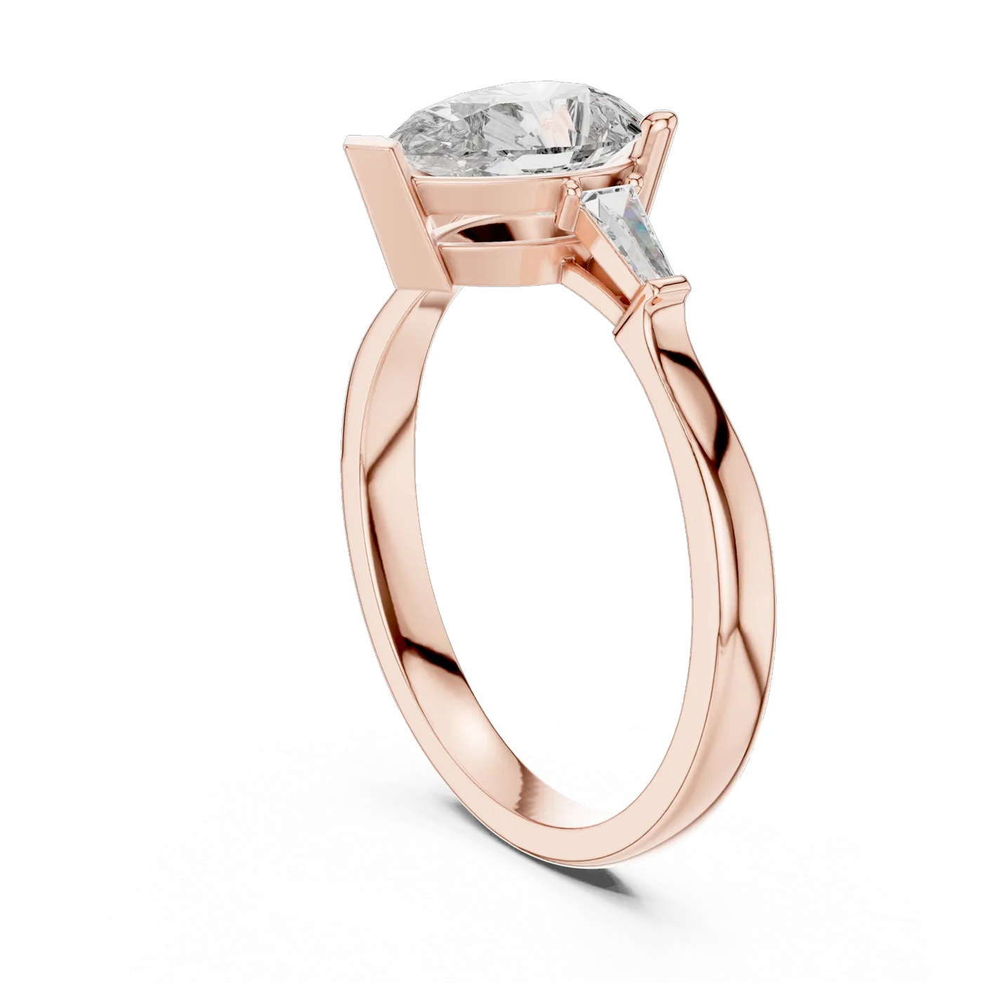 Bague de fiançailles Dahlia 0,92 ct en or rose 18 carats, diamant poire, vue 1