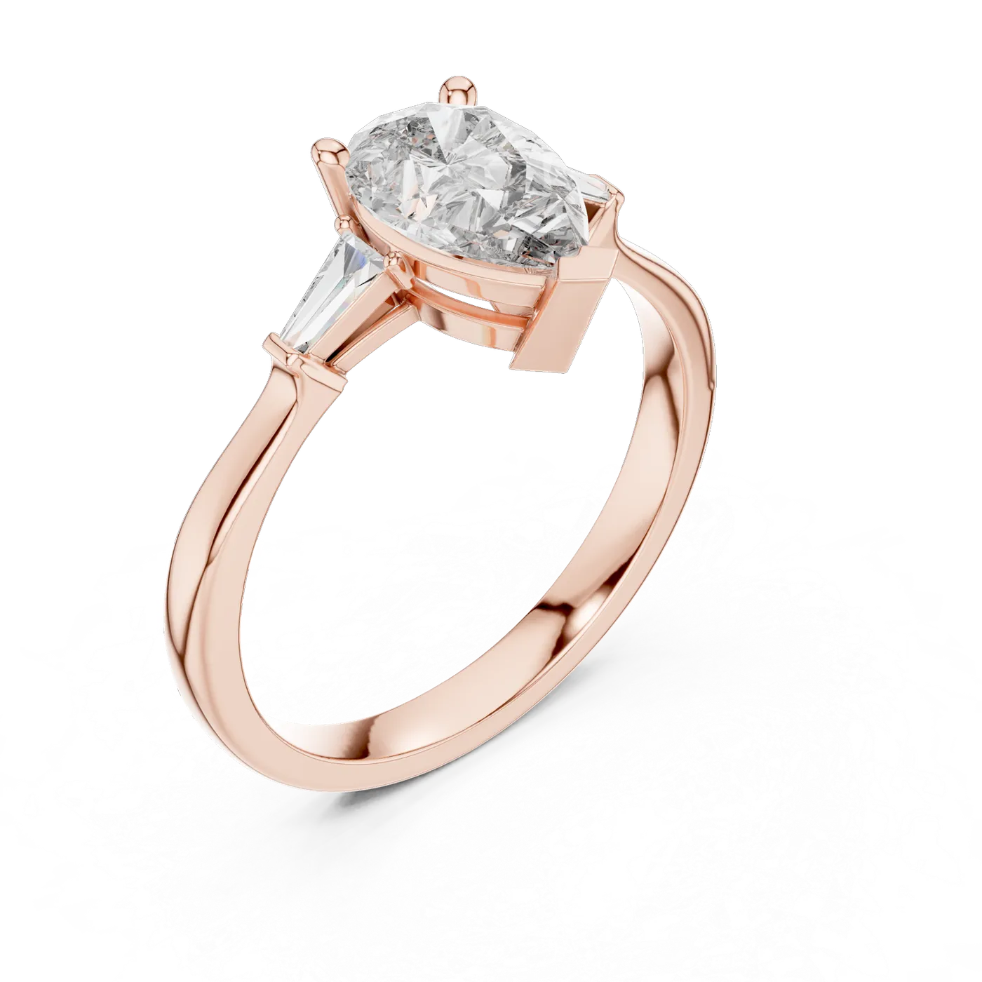 Bague de fiançailles Dahlia 0,92 ct en or rose 18 carats, diamant poire, vue 2