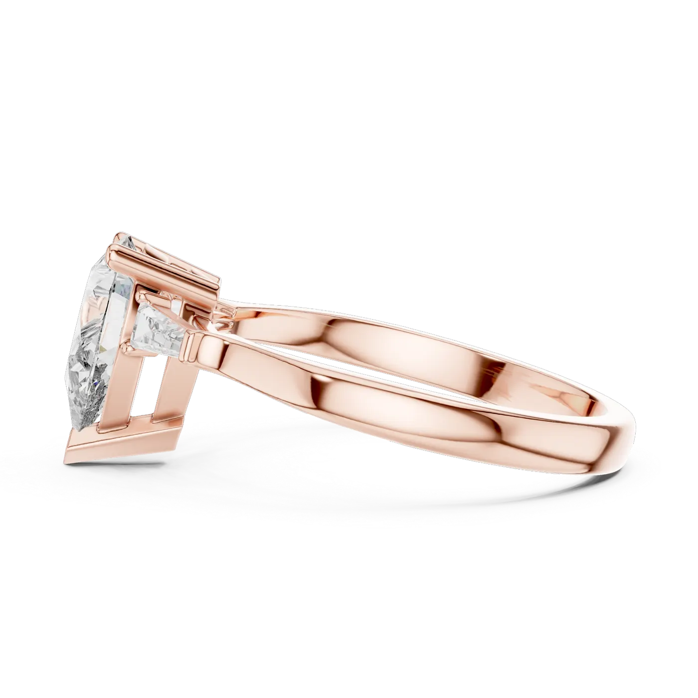 Bague de fiançailles Dahlia 0,92 ct en or rose 18 carats, diamant poire, vue 3