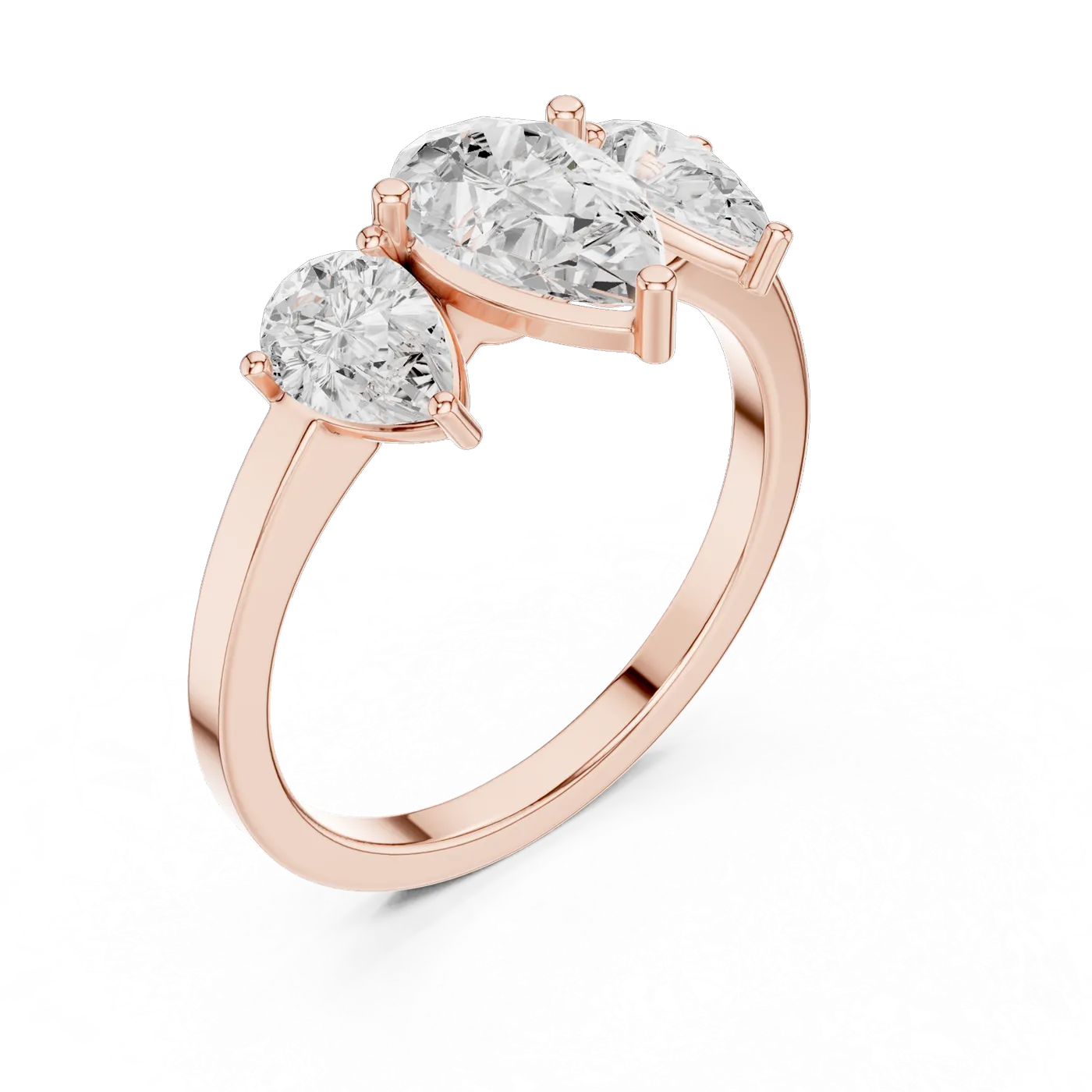 Bague de fiançailles Dahlia 0,99 ct n°2 en or rose 18 carats, diamant poire, vue 2