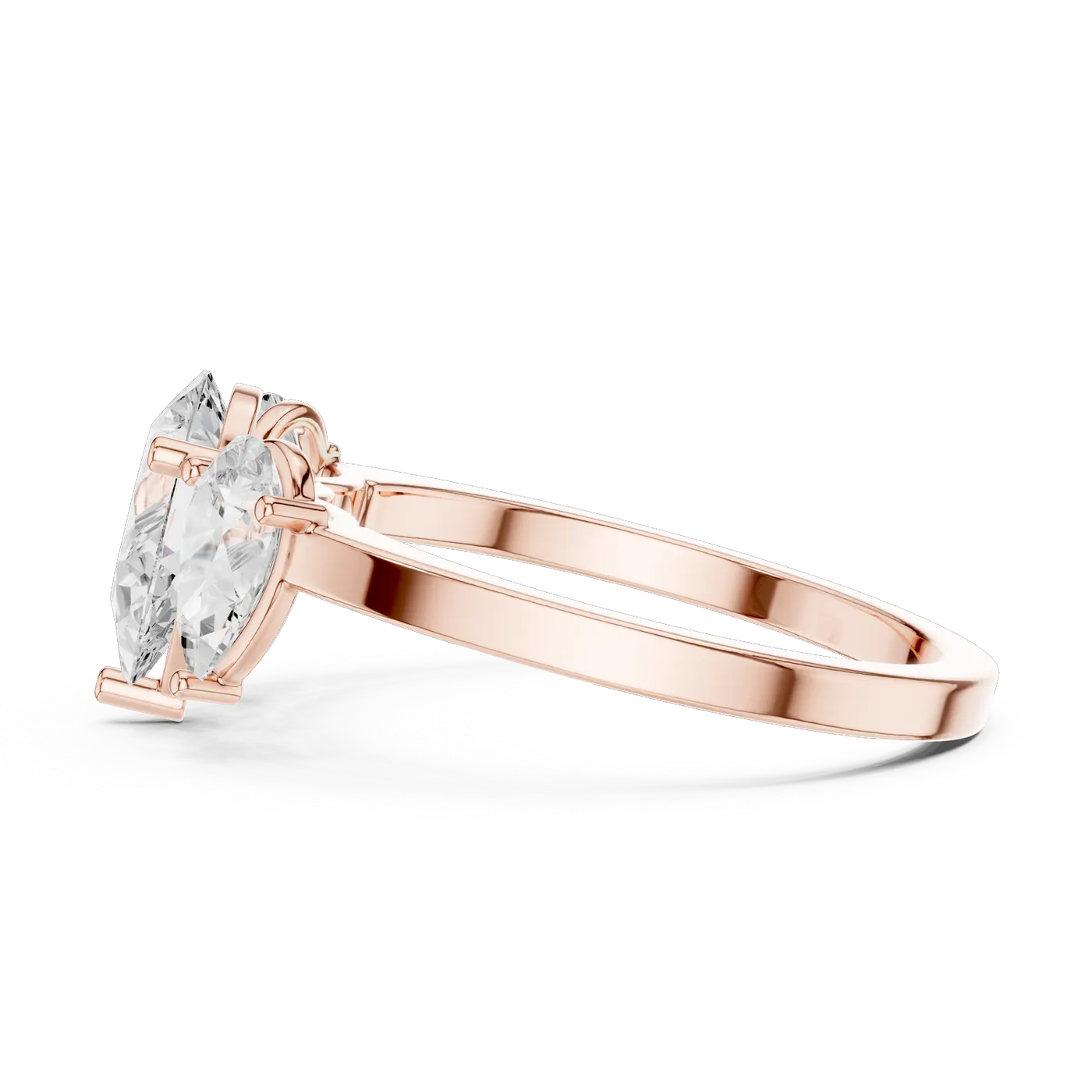 Bague de fiançailles Dahlia 0,99 ct n°2 en or rose 18 carats, diamant poire, vue 3