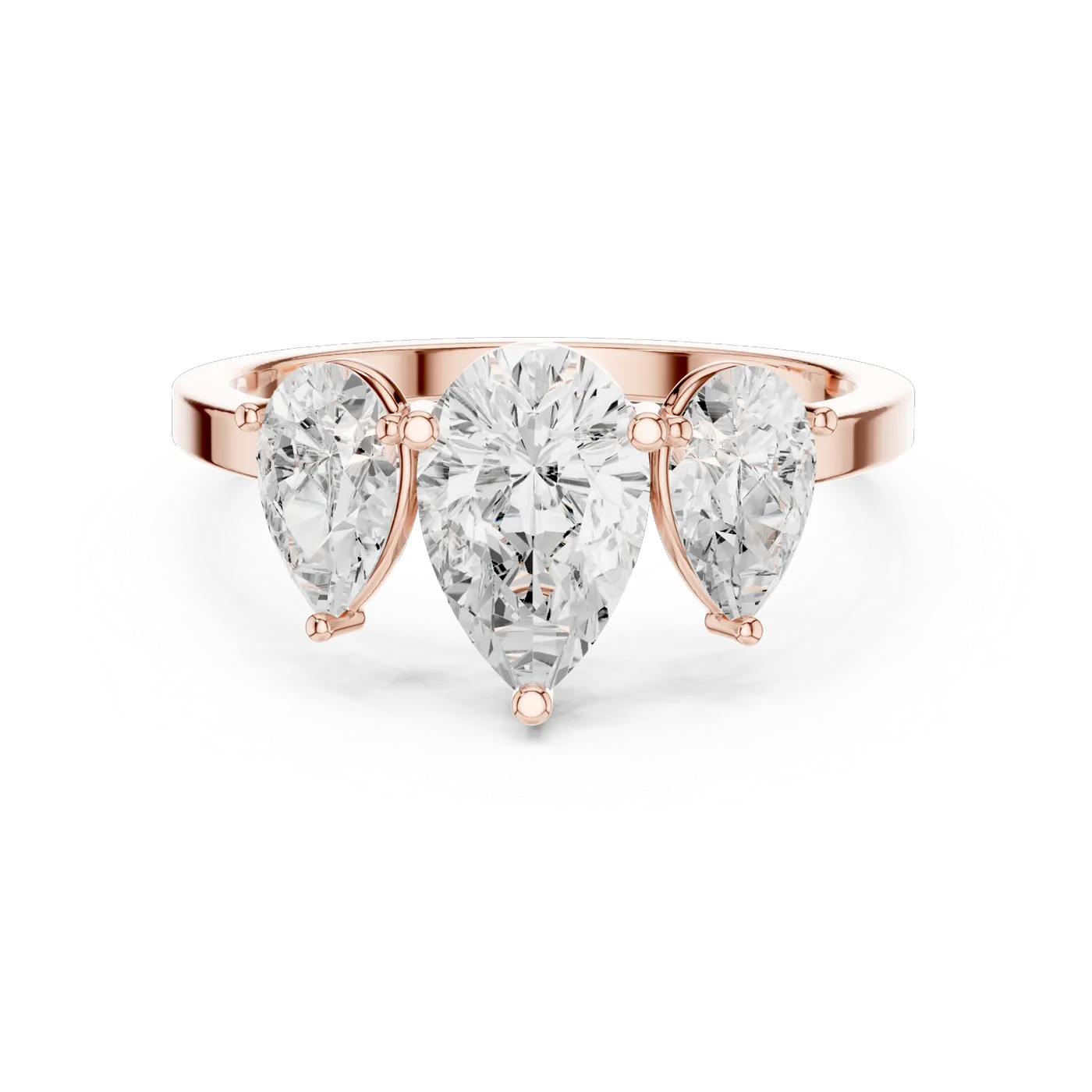 Bague de fiançailles Dahlia 0,99 ct n°2 en or rose 18 carats, diamant poire, vue 4