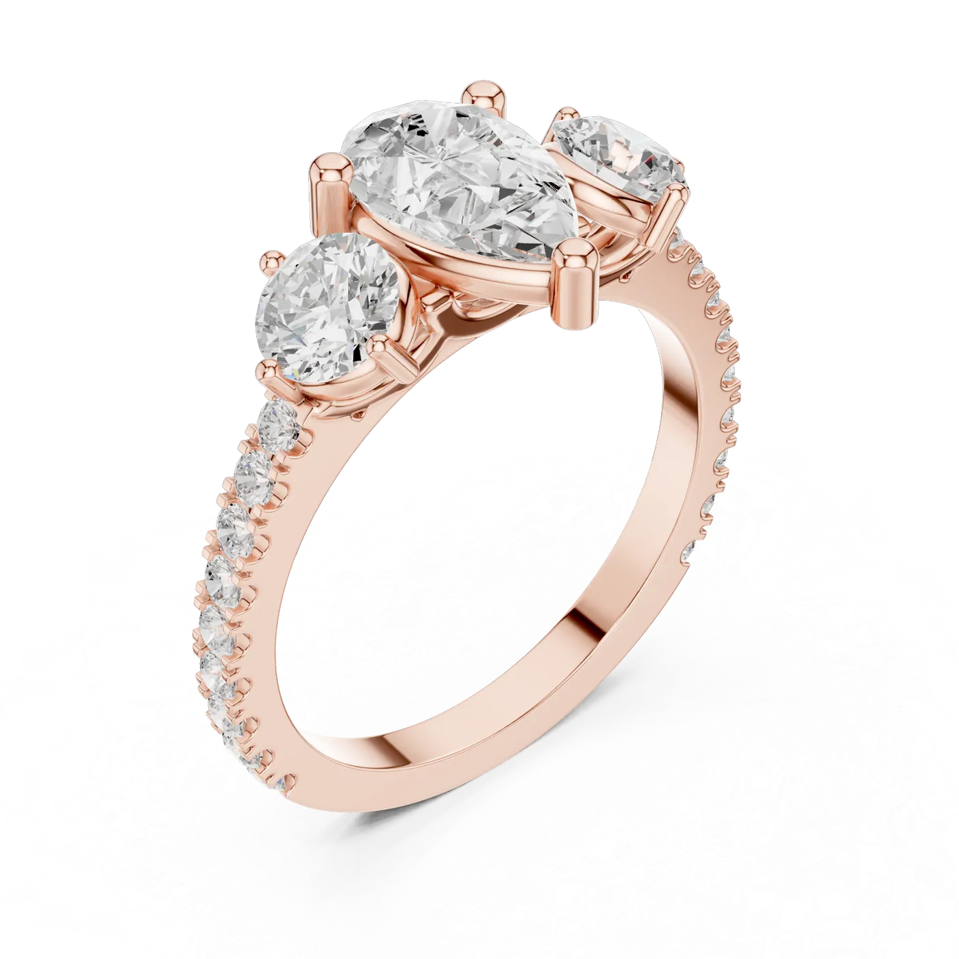 Bague de fiançailles Dahlia 0,99 ct n°3 en or rose 18 carats, diamant poire, vue 2