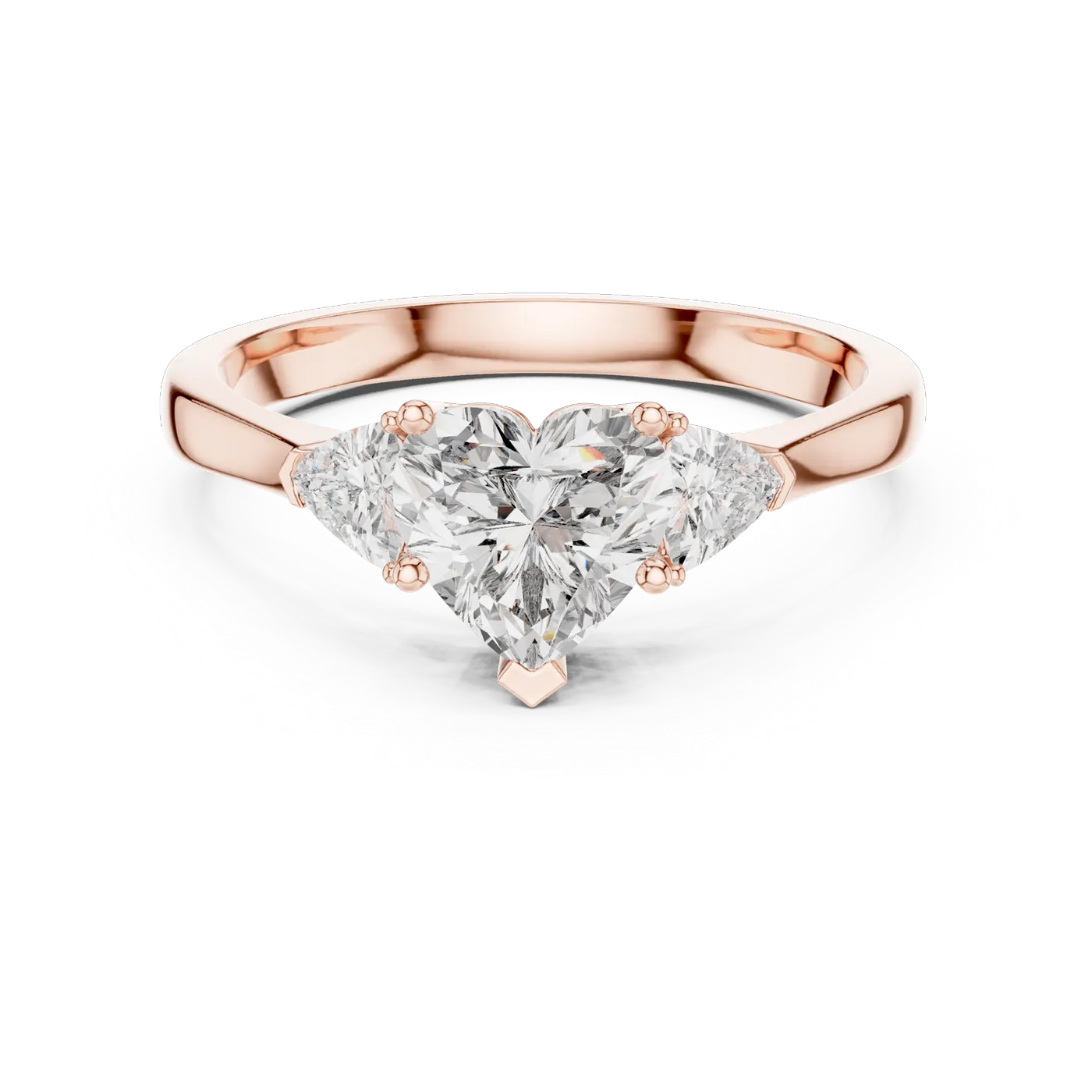 Bague de fiançailles Dahlia 1,10 ct en or rose 18 carats, diamant poire, vue 4