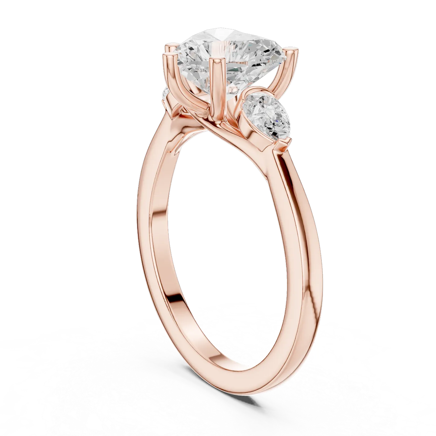 Bague de fiançailles Dahlia 2,05 ct en or rose 18 carats, diamant poire, vue 1