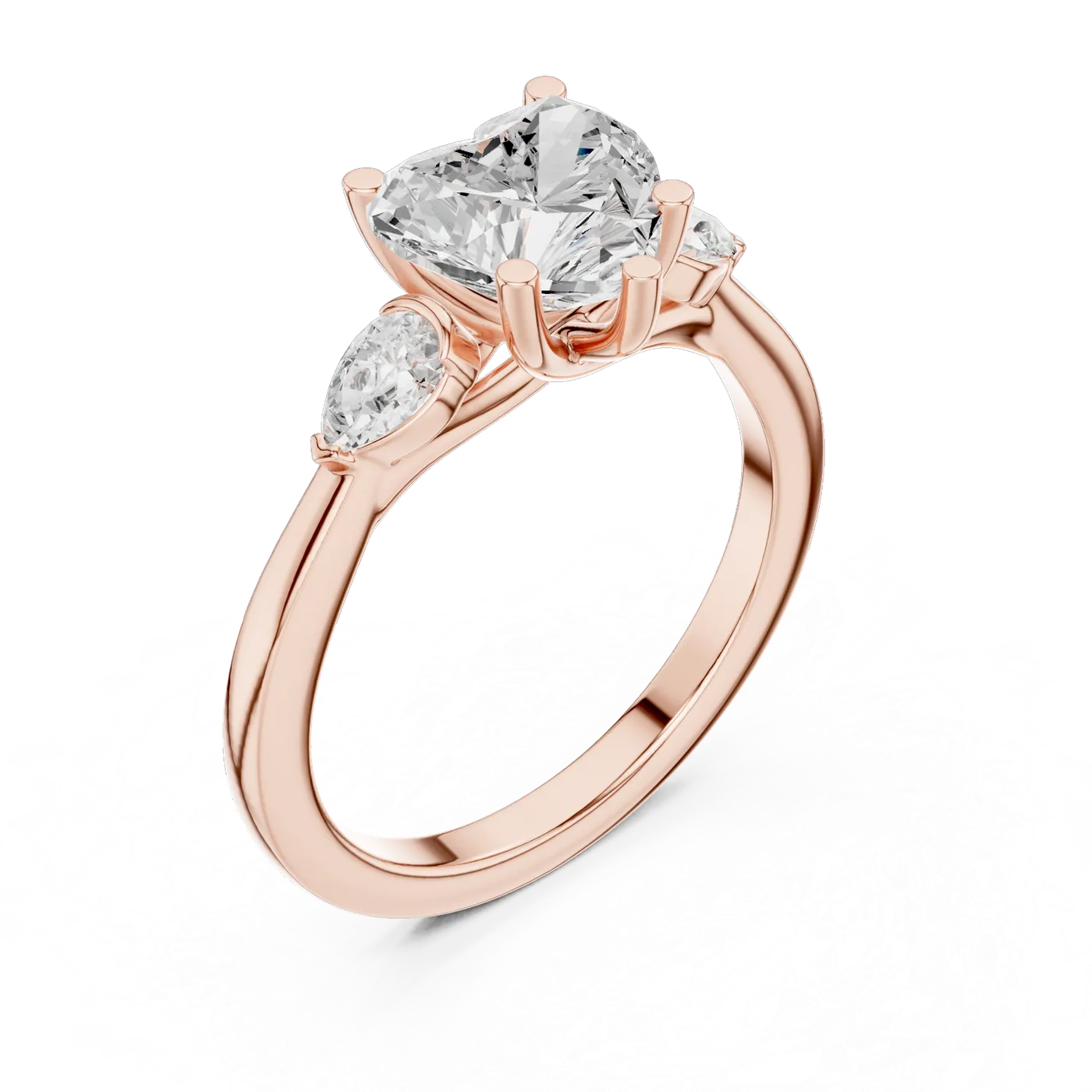 Bague de fiançailles Dahlia 2,05 ct en or rose 18 carats, diamant poire, vue 2