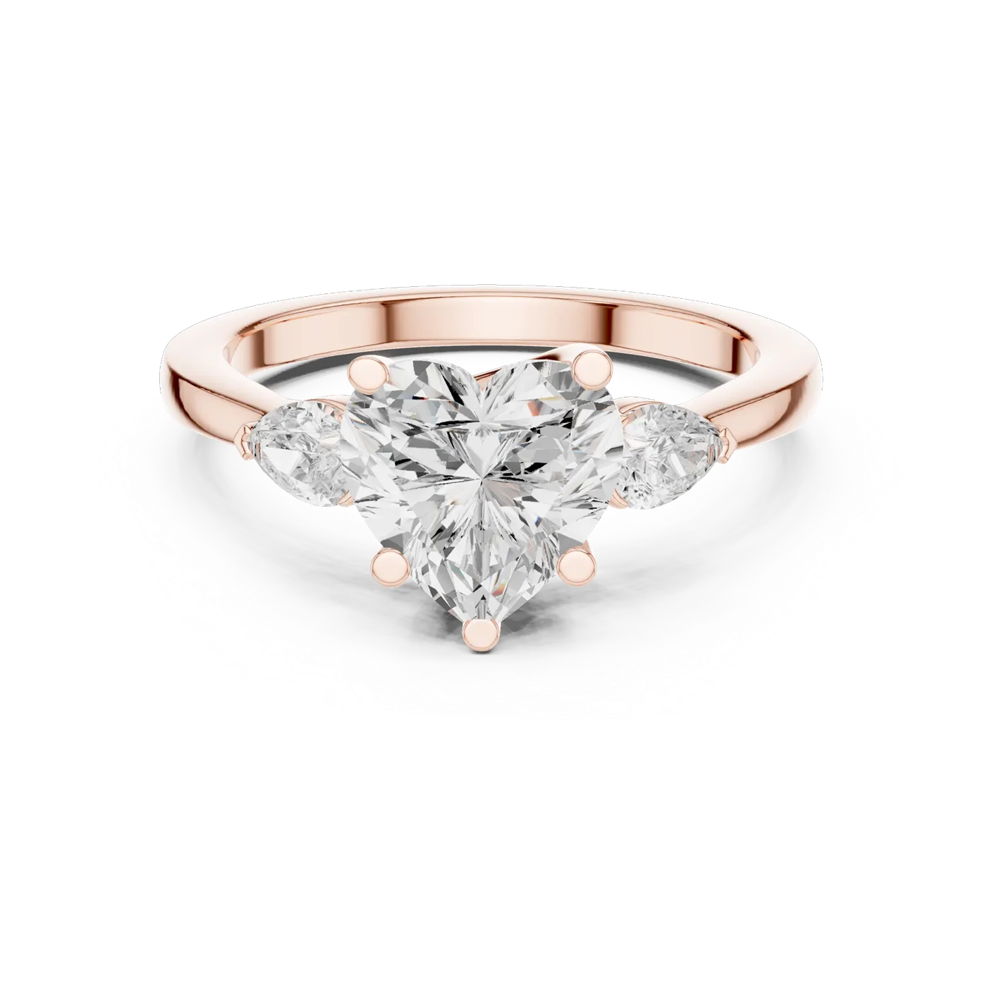Bague de fiançailles Dahlia 2,05 ct en or rose 18 carats, diamant poire, vue 4