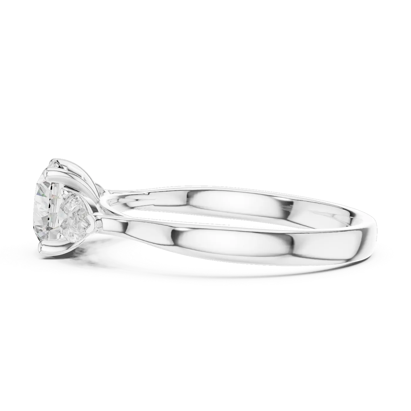 Bague de fiançailles Marguerite 0,73 ct en or blanc 18 carats, diamant rond, vue 3