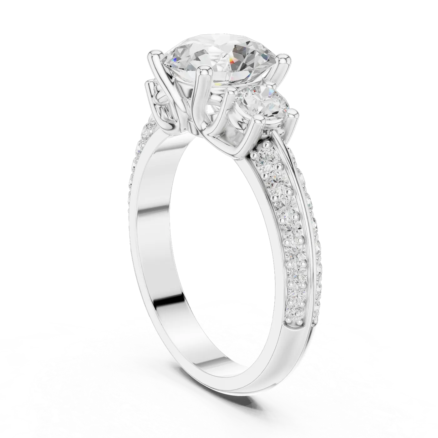 Bague de fiançailles Marguerite 1,92 ct n°2 en or blanc 18 carats, diamant rond, vue 1
