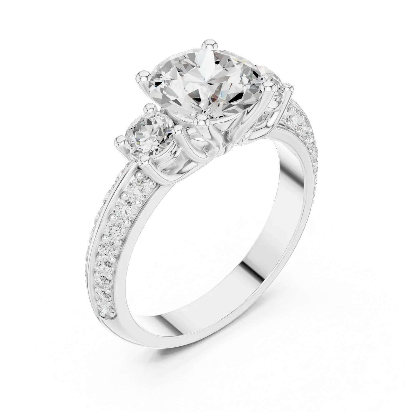 Bague de fiançailles Marguerite 1,92 ct n°2 en or blanc 18 carats, diamant rond, vue 2