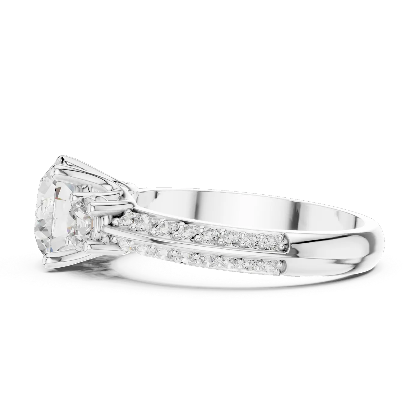 Bague de fiançailles Marguerite 1,92 ct n°2 en or blanc 18 carats, diamant rond, vue 3