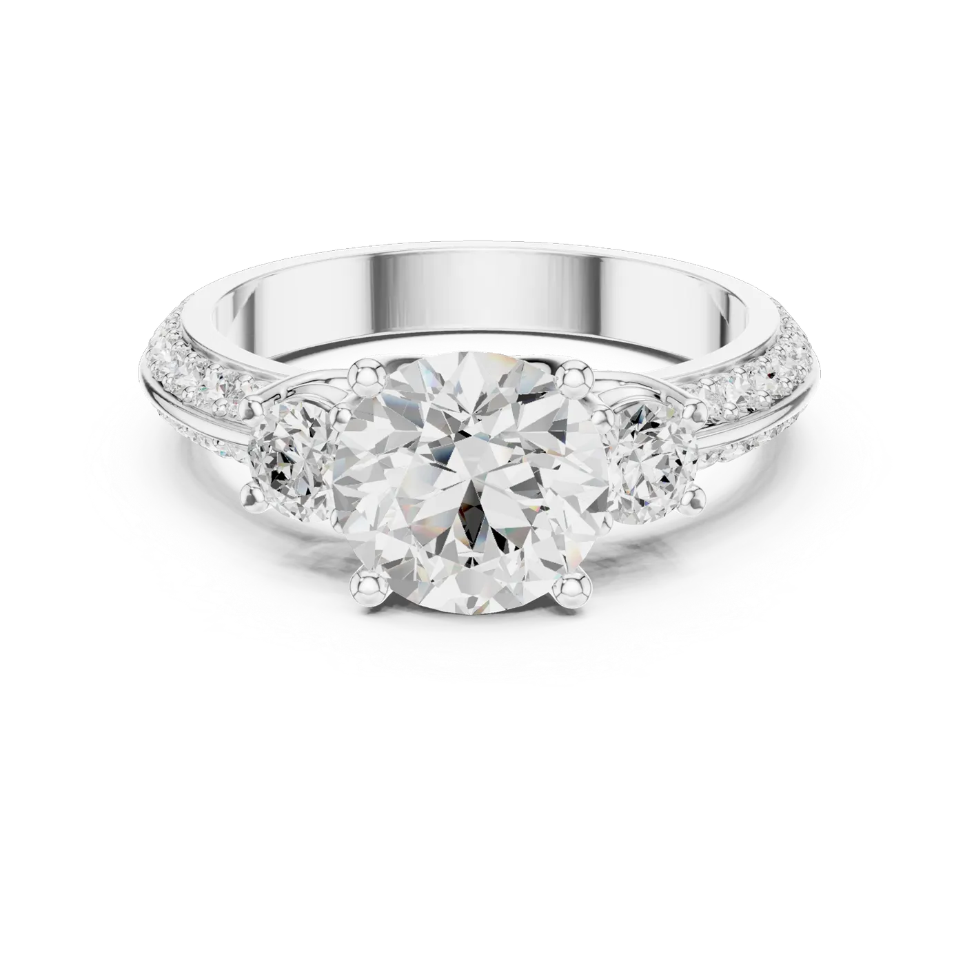 Bague de fiançailles Marguerite 1,92 ct n°2 en or blanc 18 carats, diamant rond, vue 4