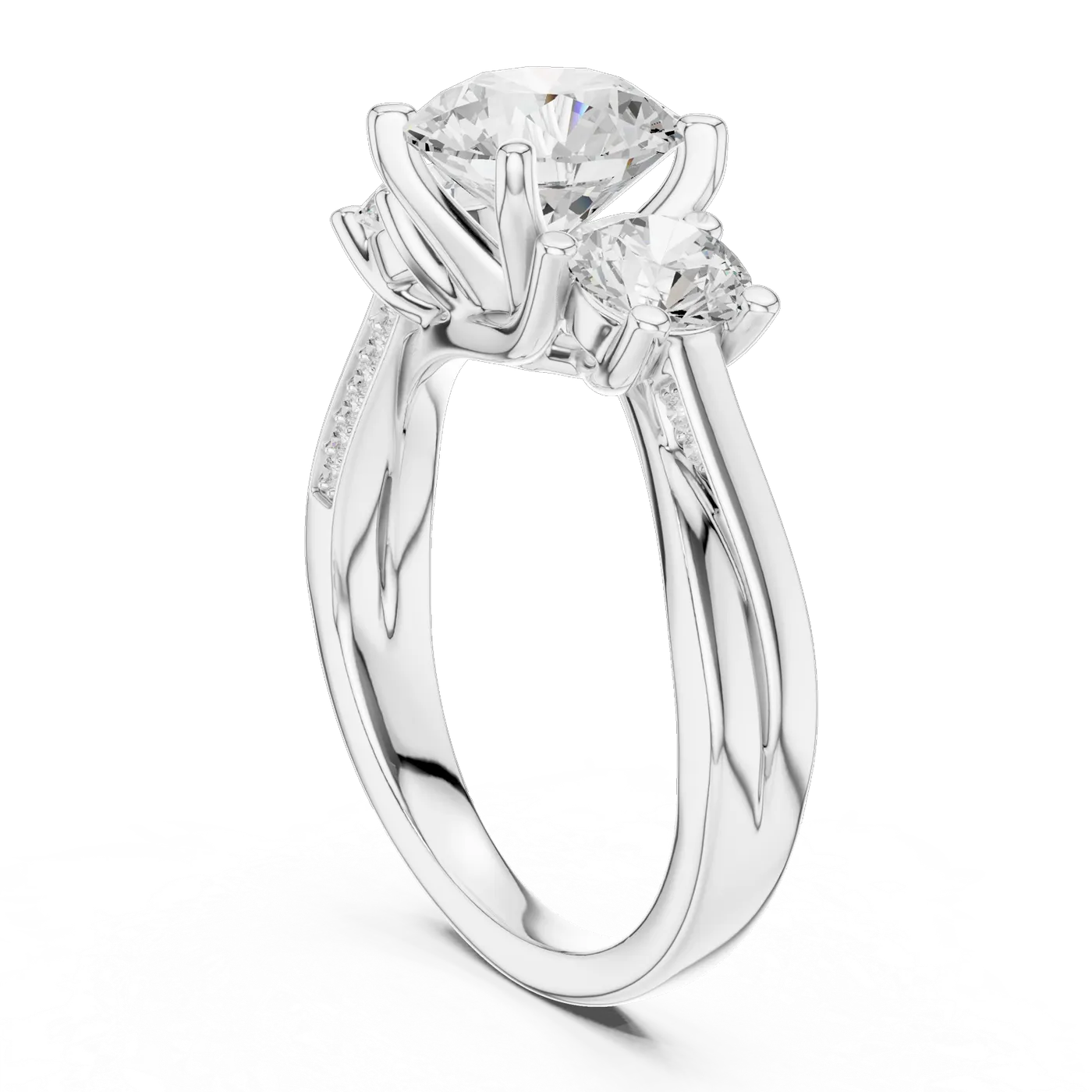 Bague de fiançailles Marguerite 1,92 ct n°3 en or blanc 18 carats, diamant rond, vue 1