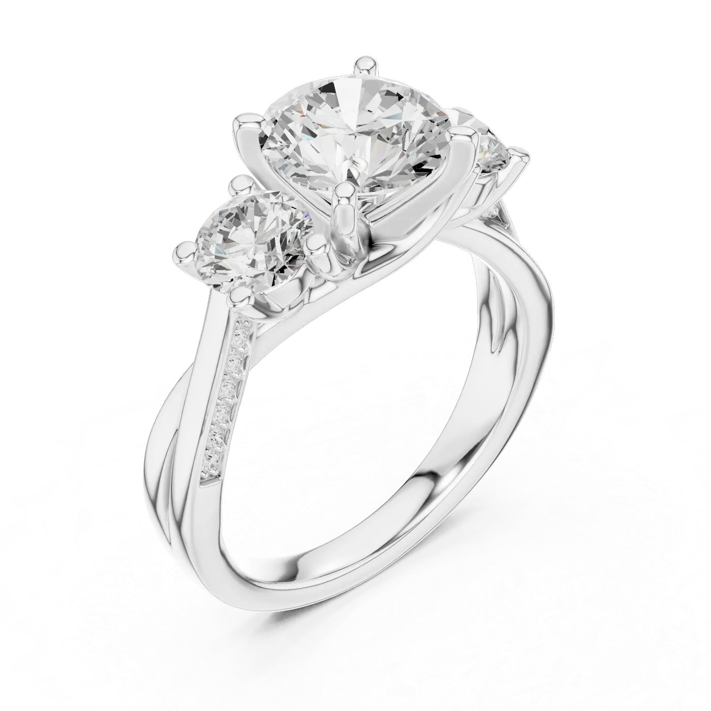 Bague de fiançailles Marguerite 1,92 ct n°3 en or blanc 18 carats, diamant rond, vue 2