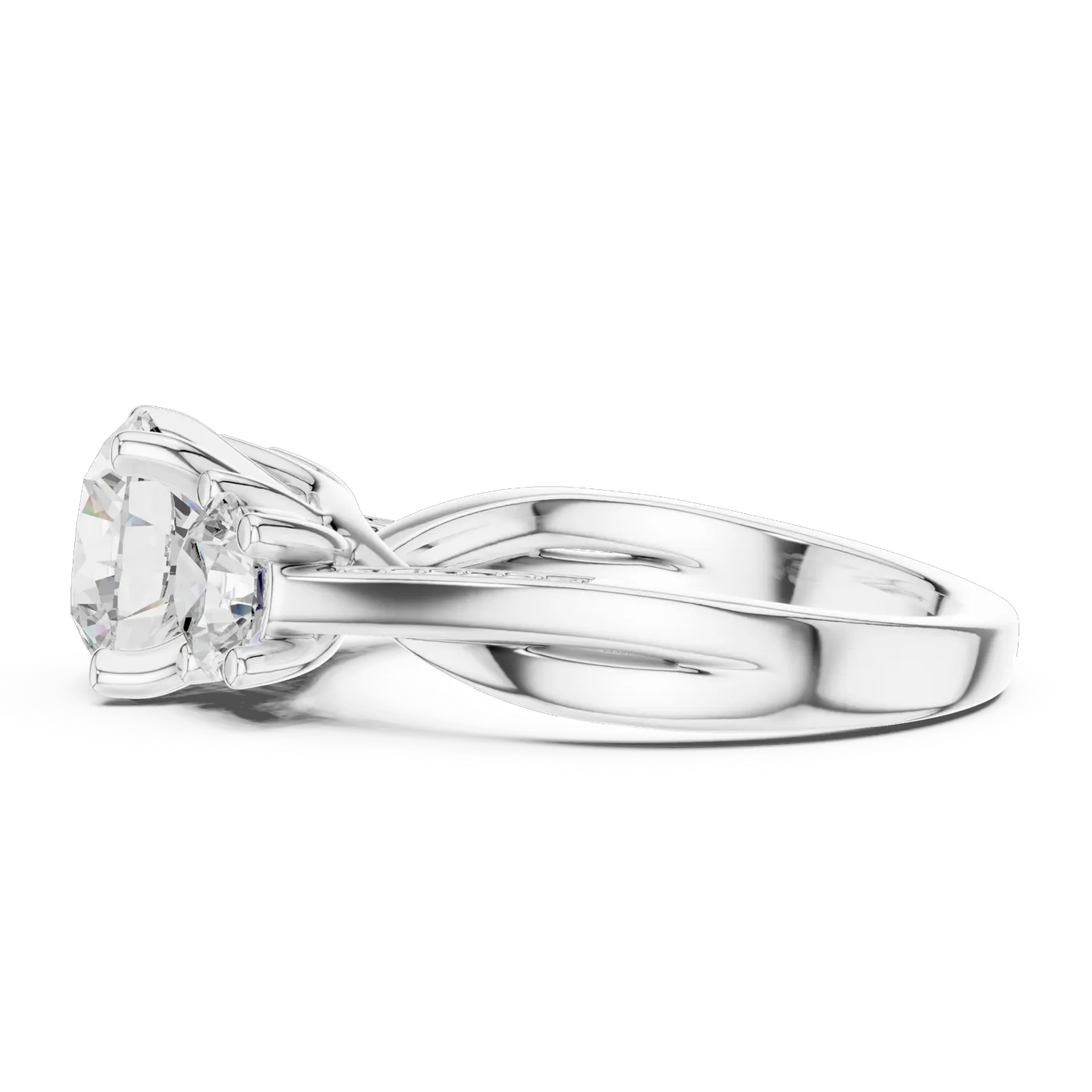 Bague de fiançailles Marguerite 1,92 ct n°3 en or blanc 18 carats, diamant rond, vue 3