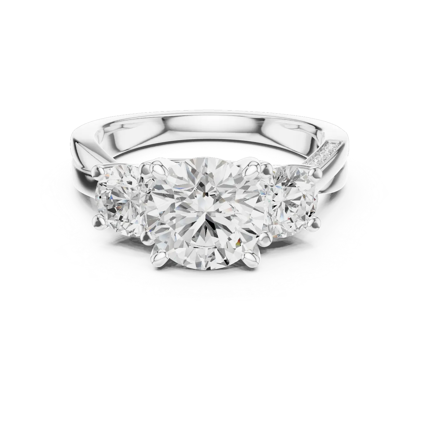 Bague de fiançailles Marguerite 1,92 ct n°3 en or blanc 18 carats, diamant rond, vue 4