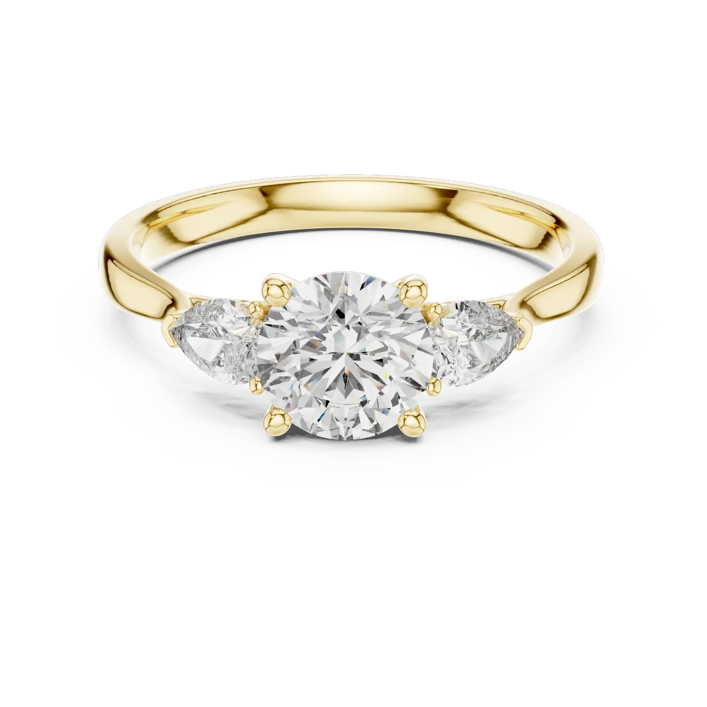Bague de fiançailles Marguerite 0,73 ct en or jaune 18 carats, diamant rond, vue 4