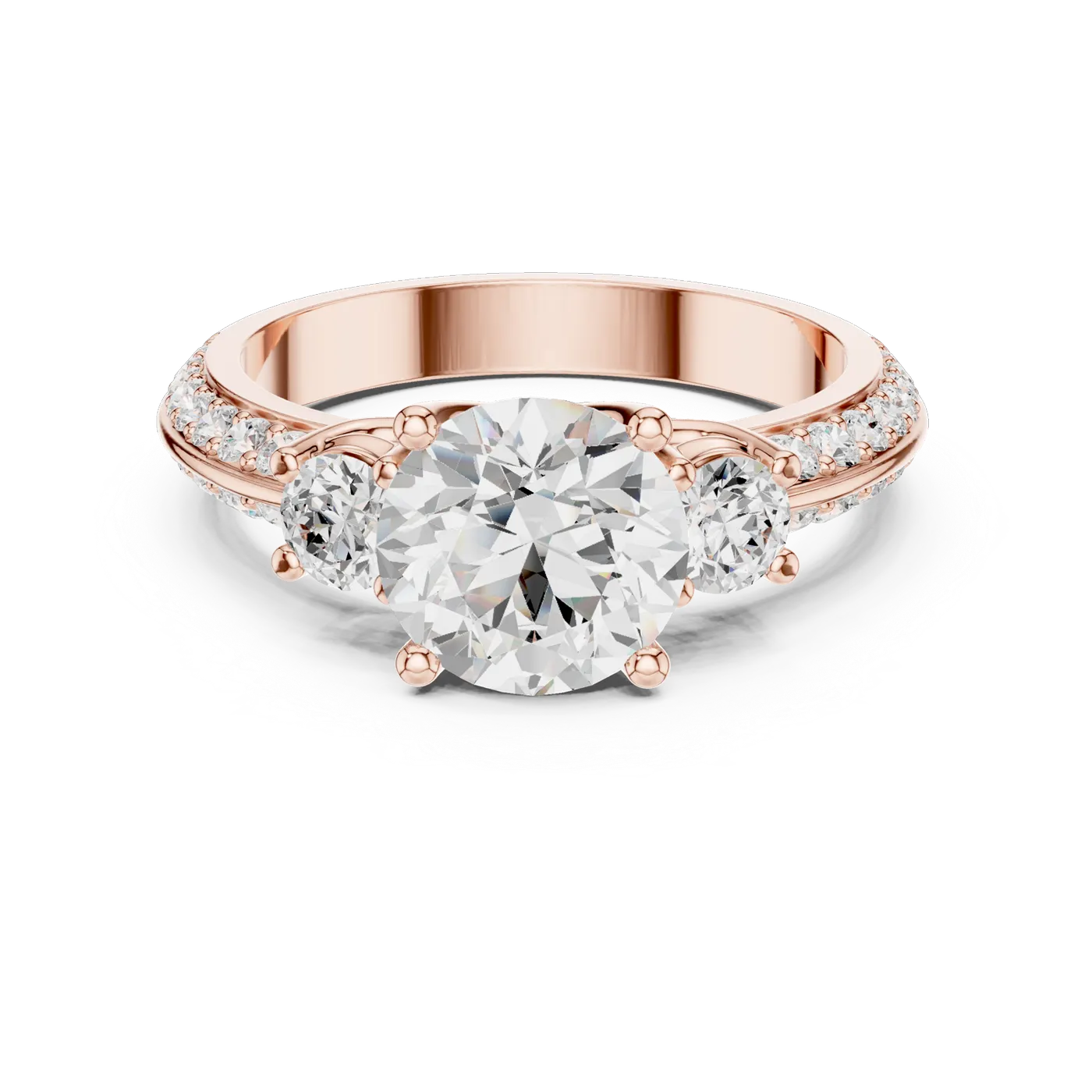 Bague de fiançailles Marguerite 1,92 ct n°2 en or rose 18 carats, diamant rond, vue 4
