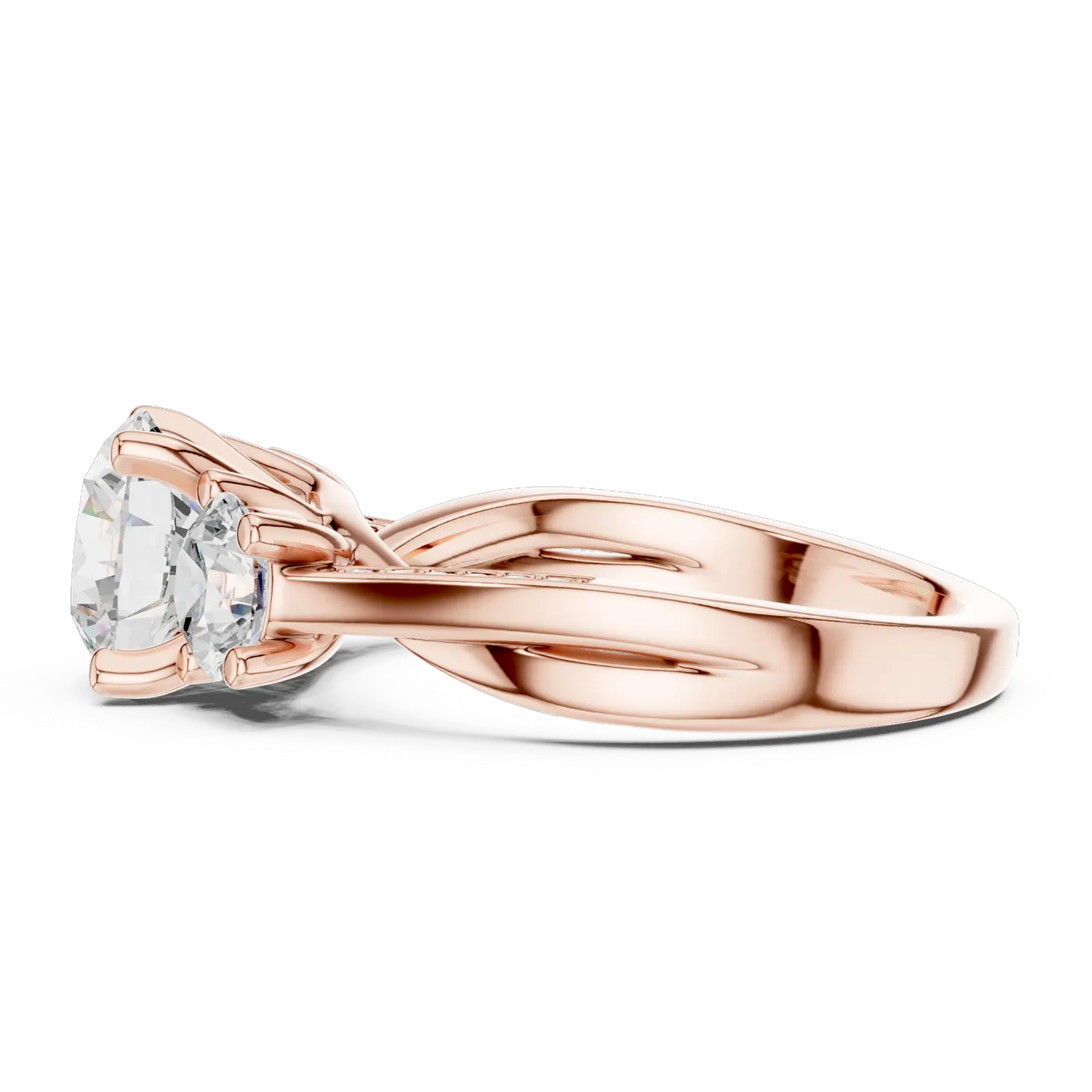 Bague de fiançailles Marguerite 1,92 ct n°3 en or rose 18 carats, diamant rond, vue 3