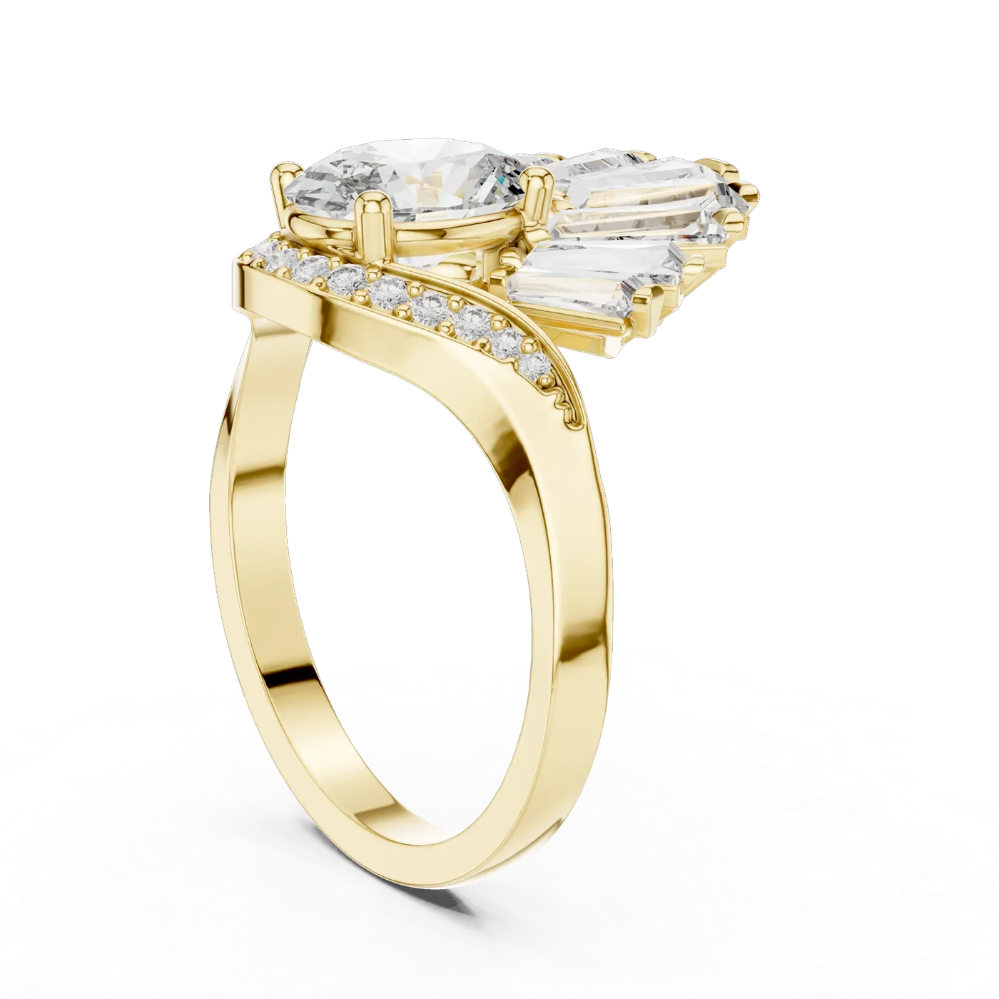 Bague de fiançailles Magnolia 1,04 ct en or jaune 18 carats, diamant ovale, vue 1