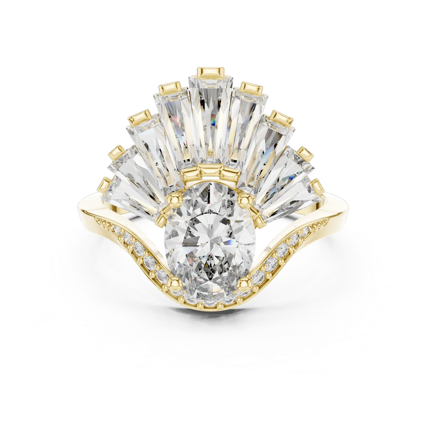 Bague de fiançailles Magnolia 1,04 ct en or jaune 18 carats, diamant ovale, vue 4