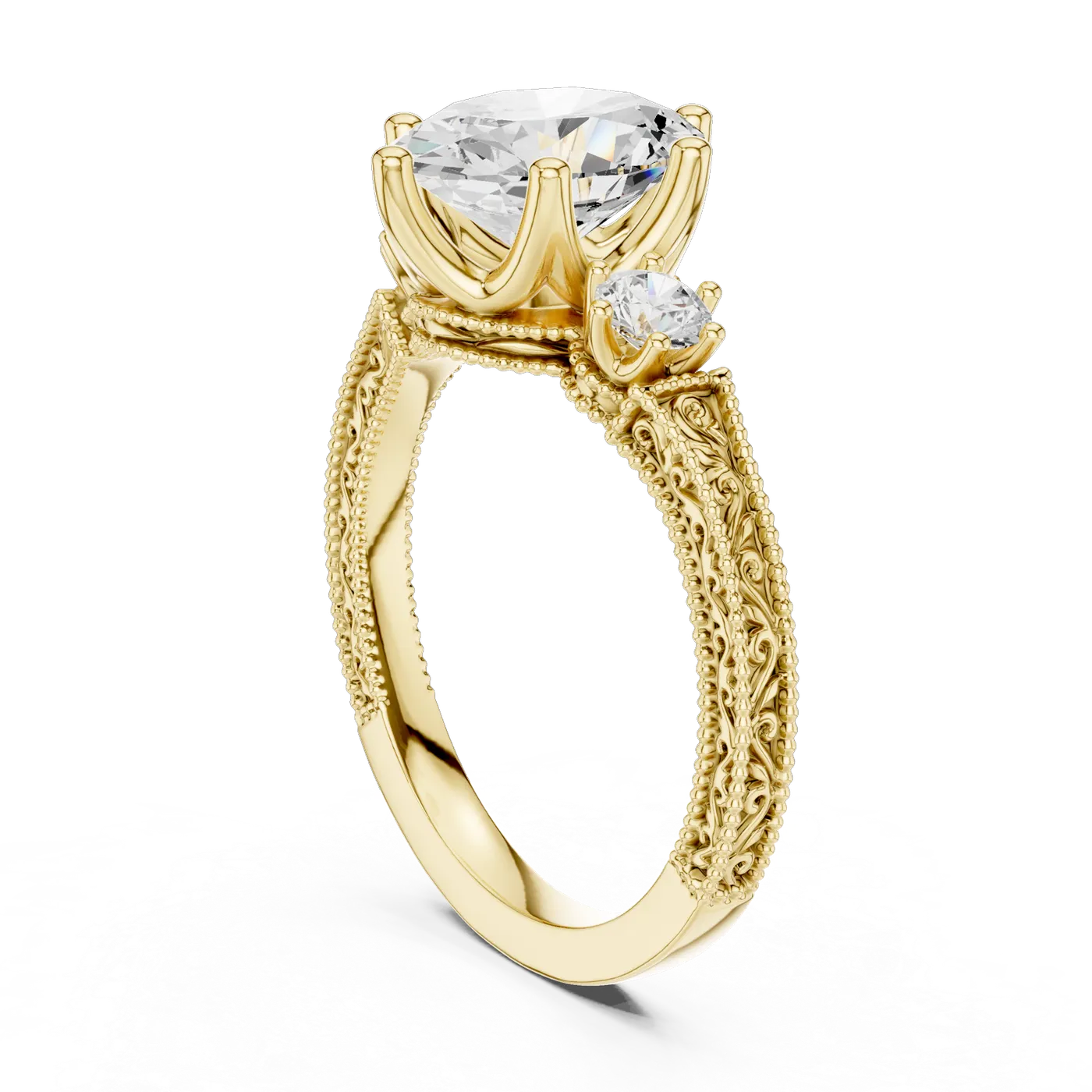 Bague de fiançailles Magnolia 1,76 ct n°4 en or jaune 18 carats, diamant ovale, vue 1