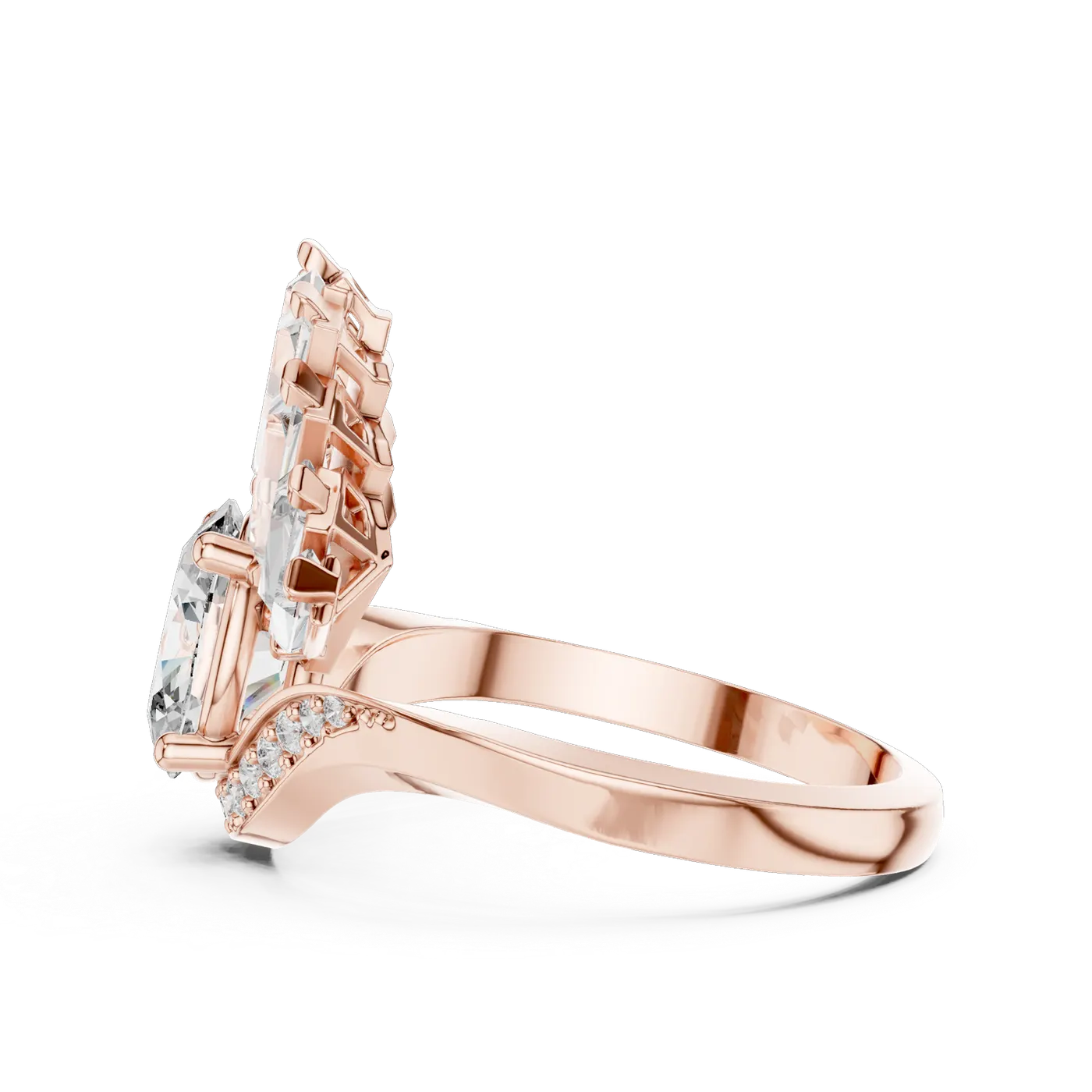 Bague de fiançailles Magnolia 1,04 ct en or rose 18 carats, diamant ovale, vue 3