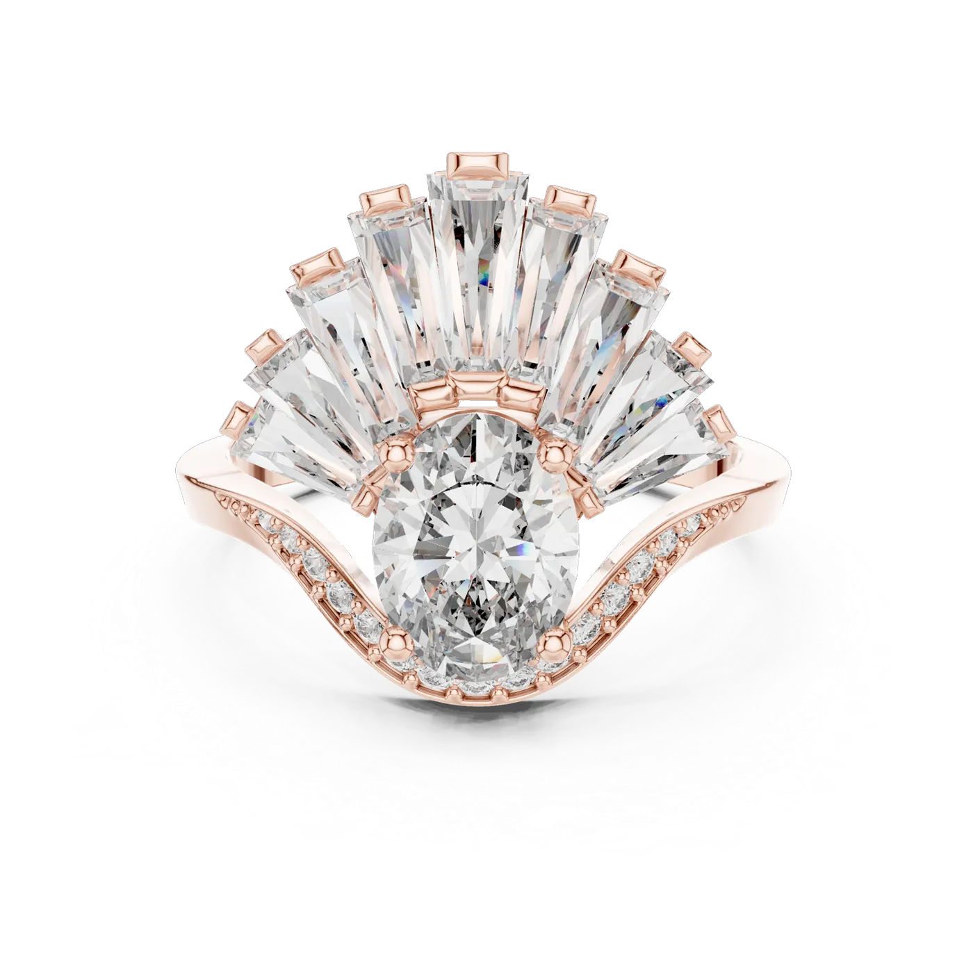 Bague de fiançailles Magnolia 1,04 ct en or rose 18 carats, diamant ovale, vue 4