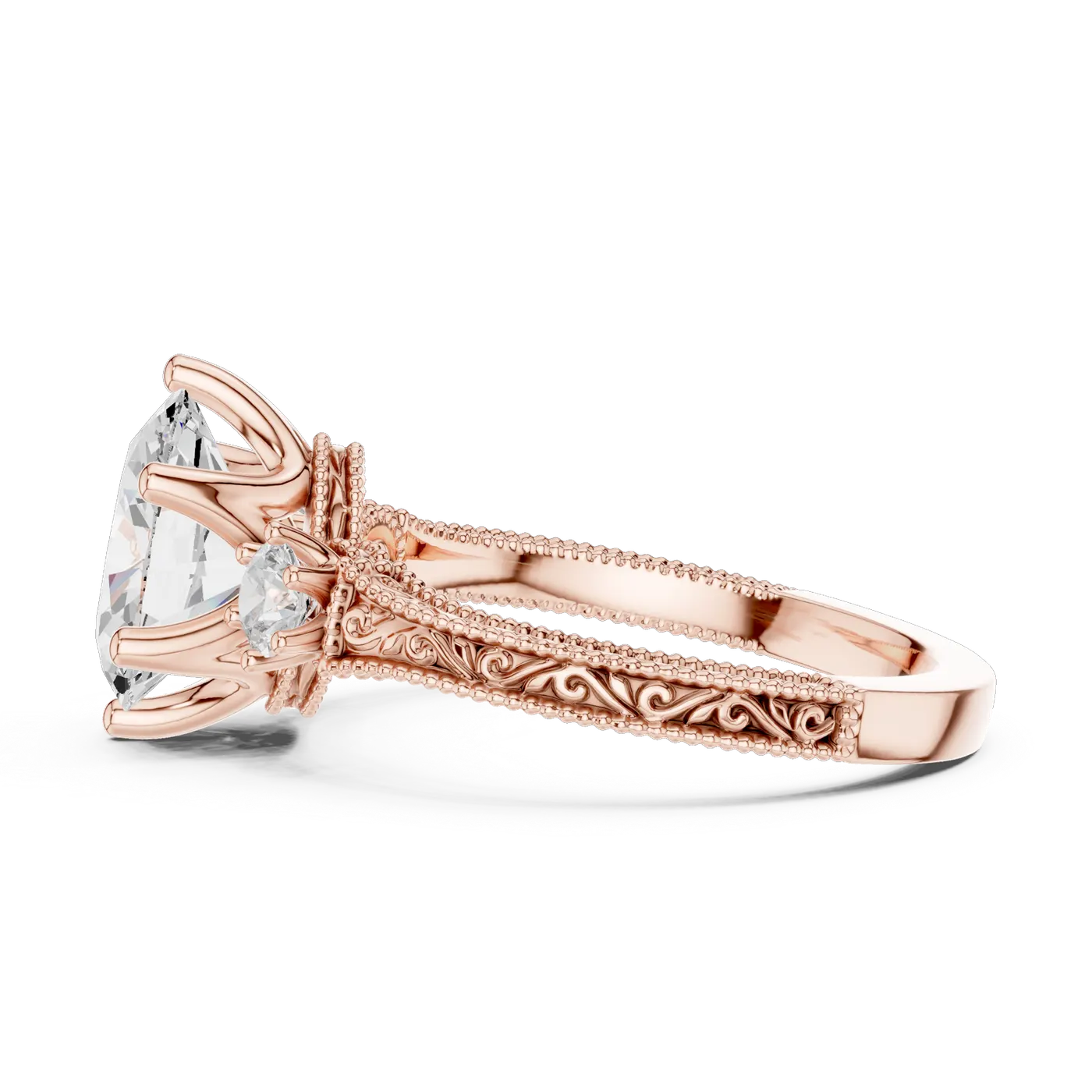 Bague de fiançailles Magnolia 1,76 ct n°4 en or rose 18 carats, diamant ovale, vue 3