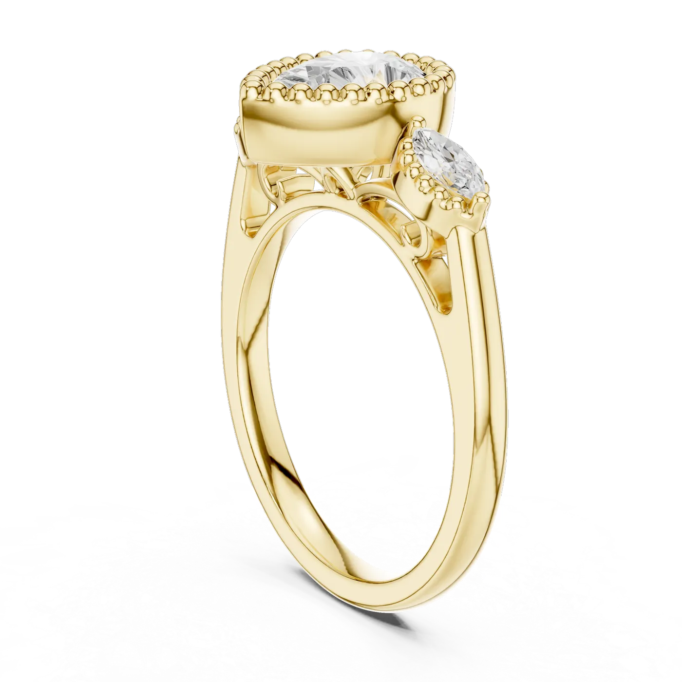 Bague de fiançailles Dahlia 1,28 ct en or jaune 18 carats, diamant poire, vue 1