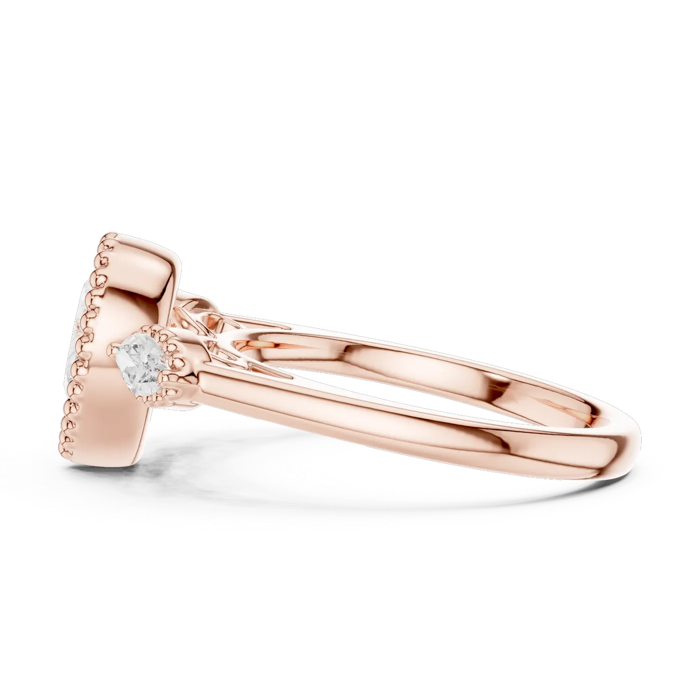 Bague de fiançailles Dahlia 1,28 ct en or rose 18 carats, diamant poire, vue 3